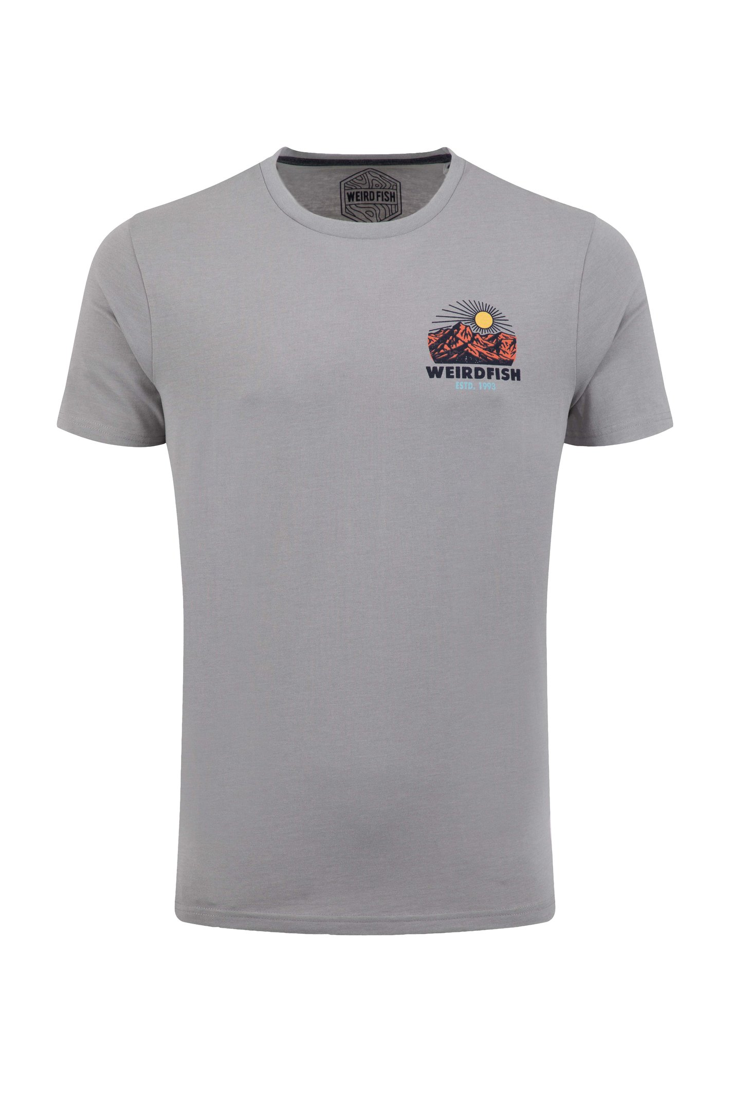 Weird Fish Hiker Back Print Graphic T-Shirt Grey