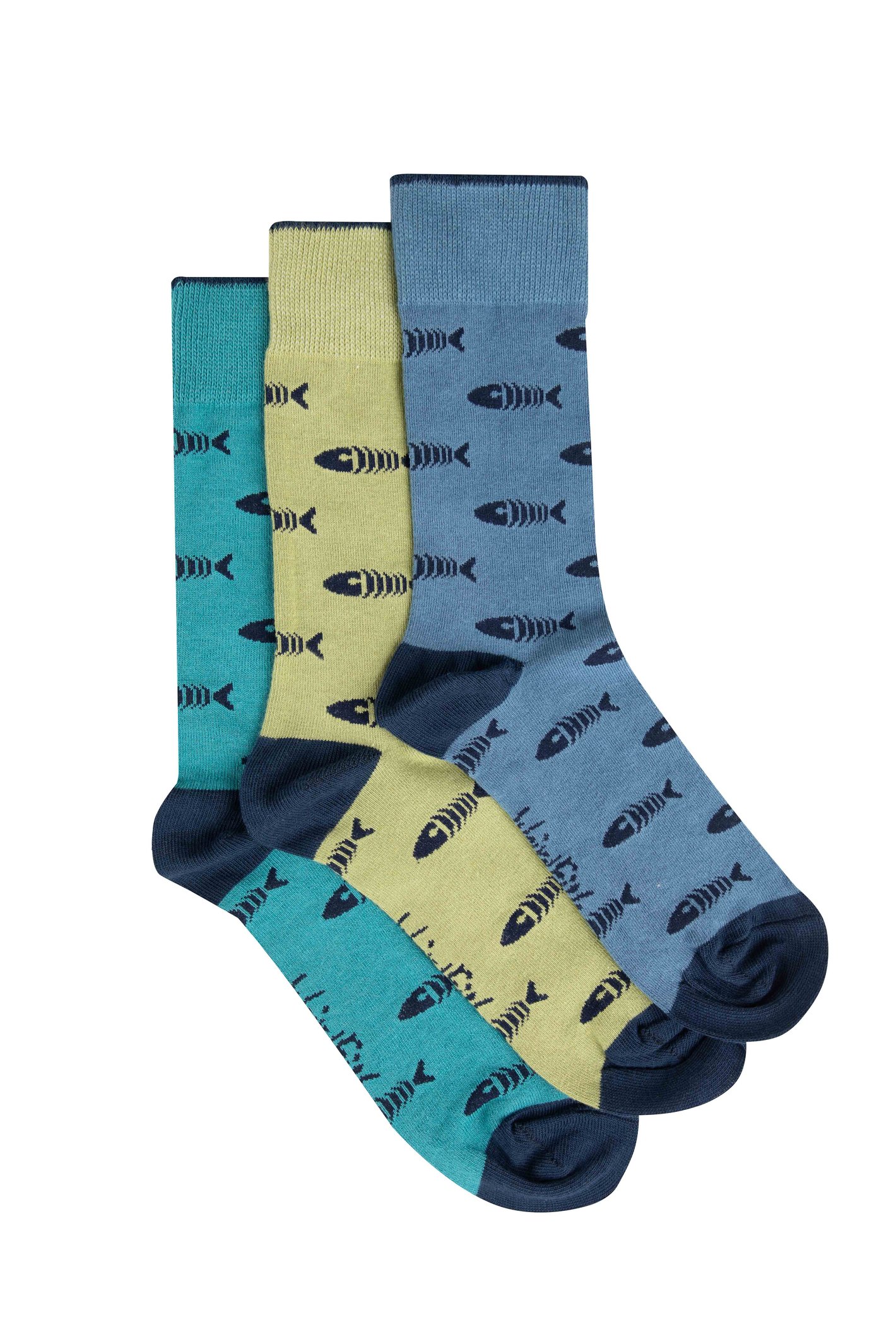 Weird Fish Ronan Branded Bones Sock 3 Pack Deep Teal-11