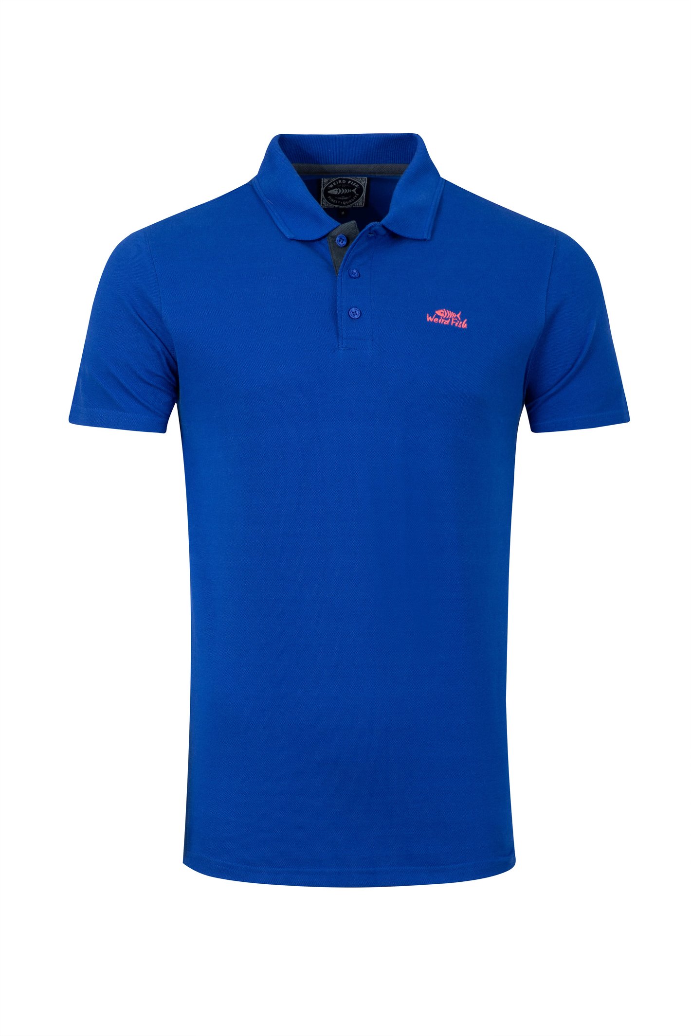 Weird Fish Miles Pique Polo Shirt Mazarine Blue