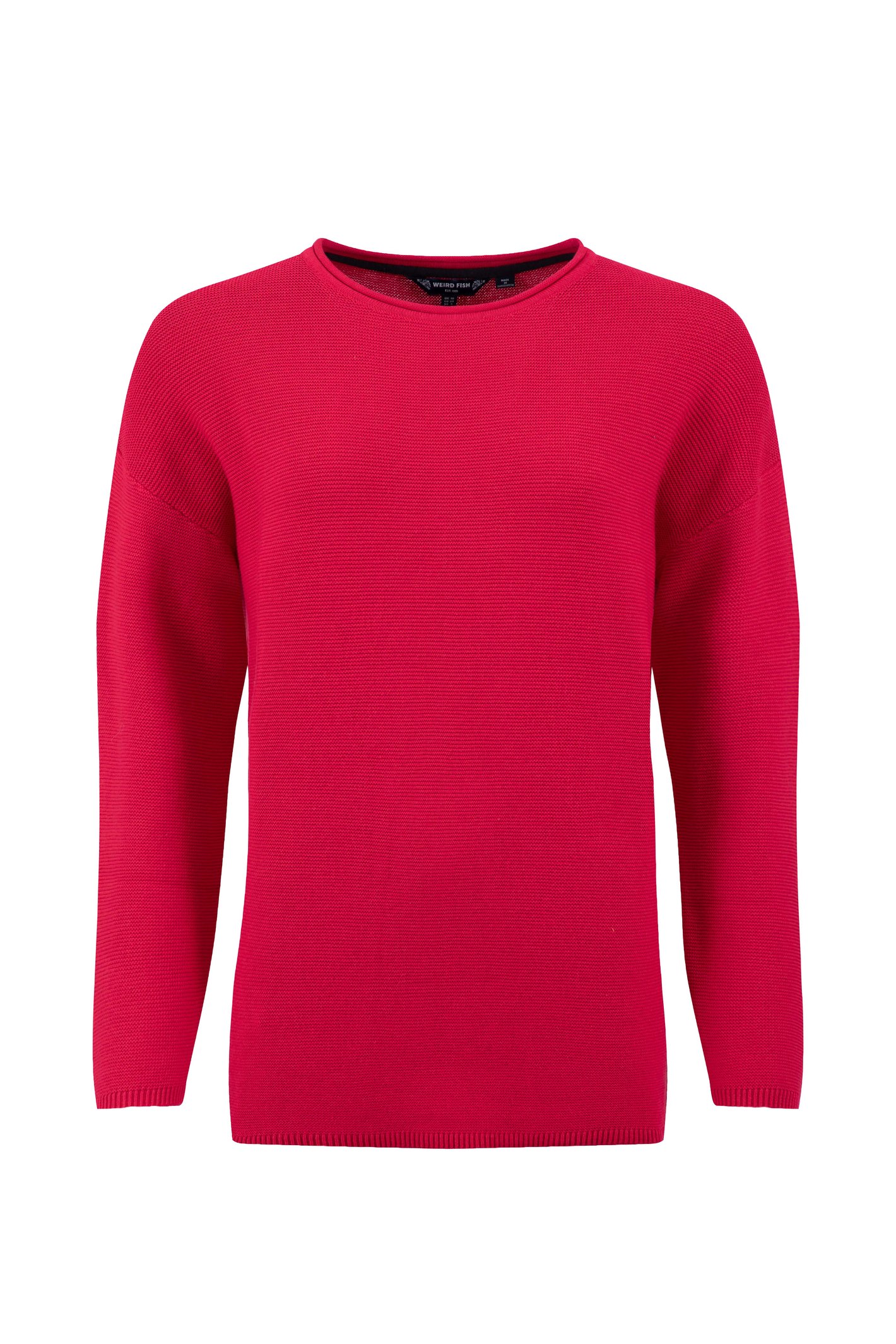 Weird Fish Dalla Knitted Crew Neck Jumper Barberry