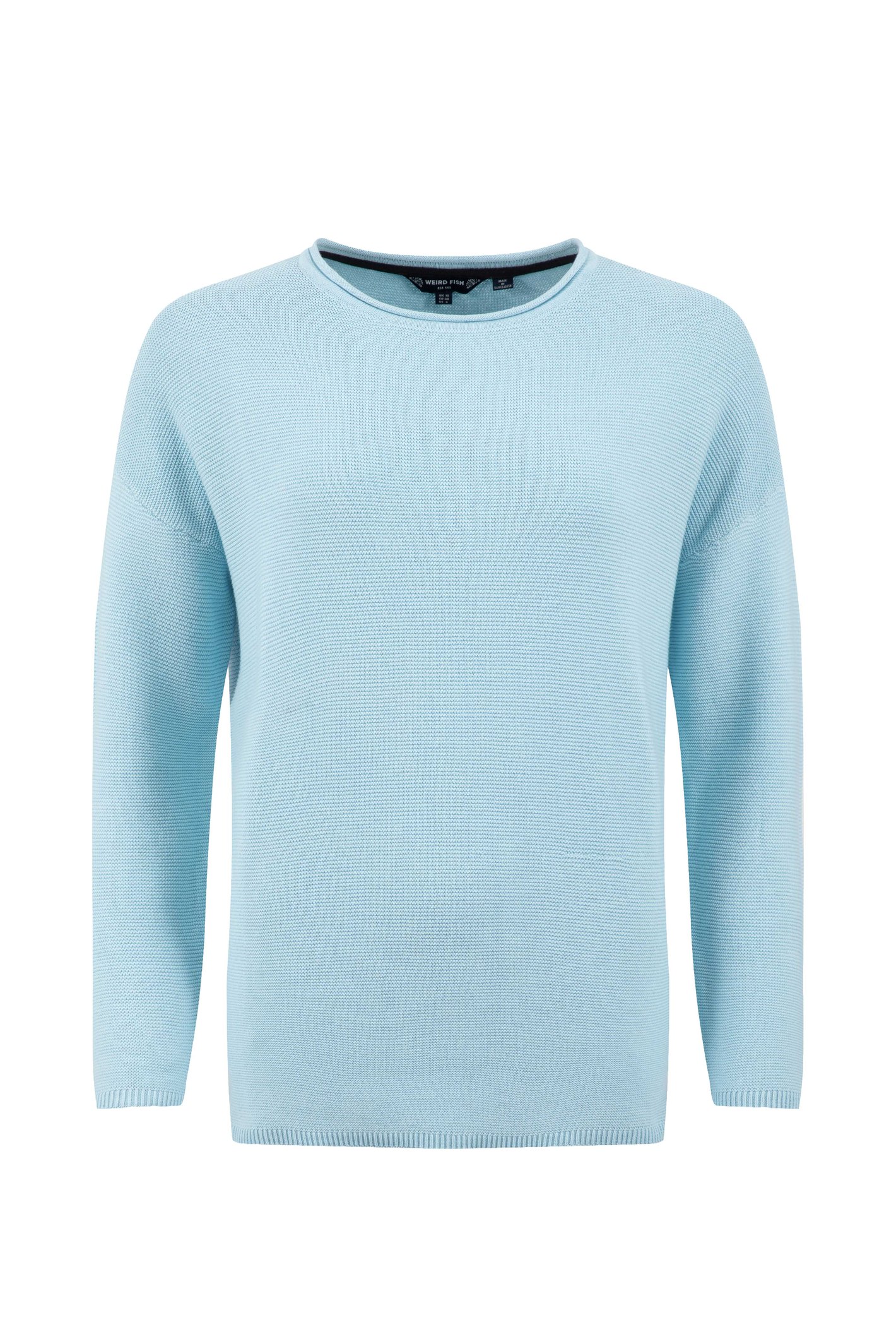 Weird Fish Dalla Knitted Crew Neck Jumper Skyway