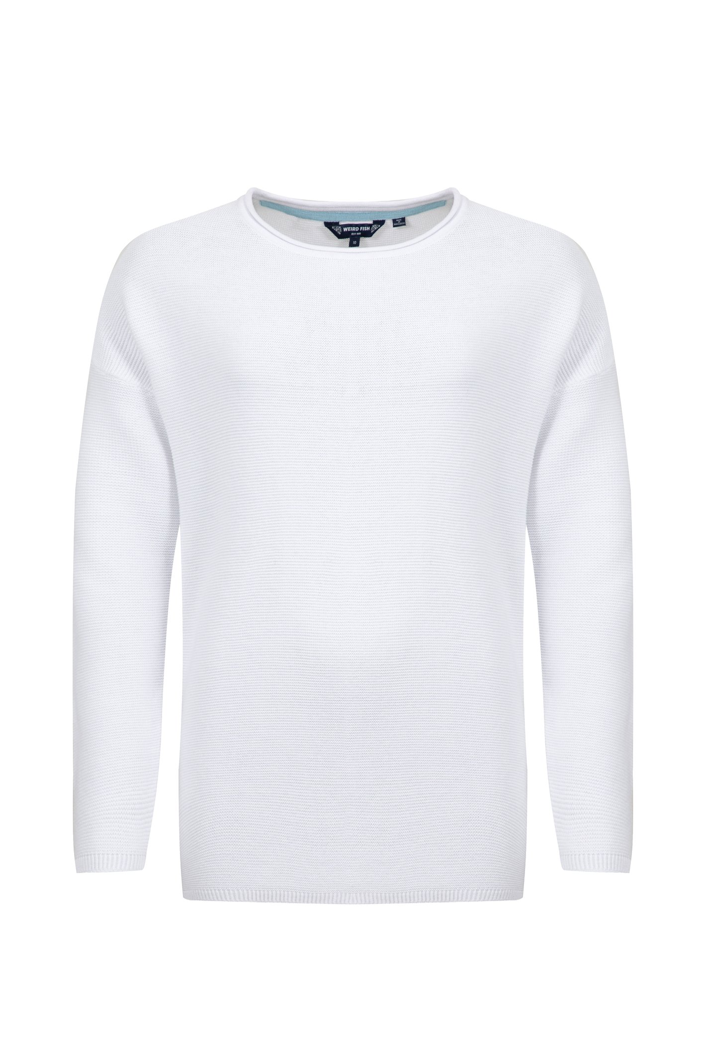 Weird Fish Dalla Knitted Crew Neck Jumper White