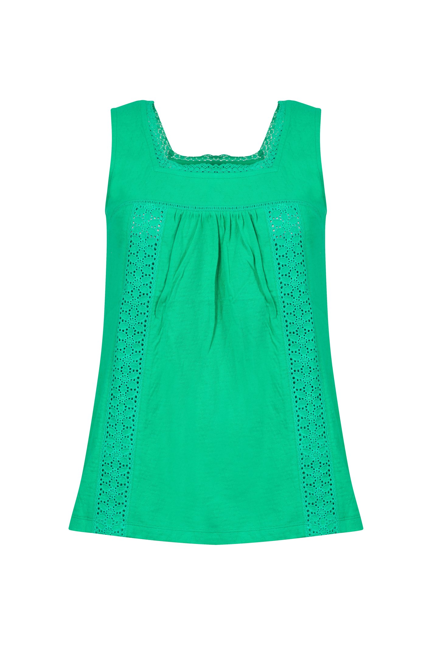 Weird Fish Chelle Square Neck Jersey Vest Gum Drop Green