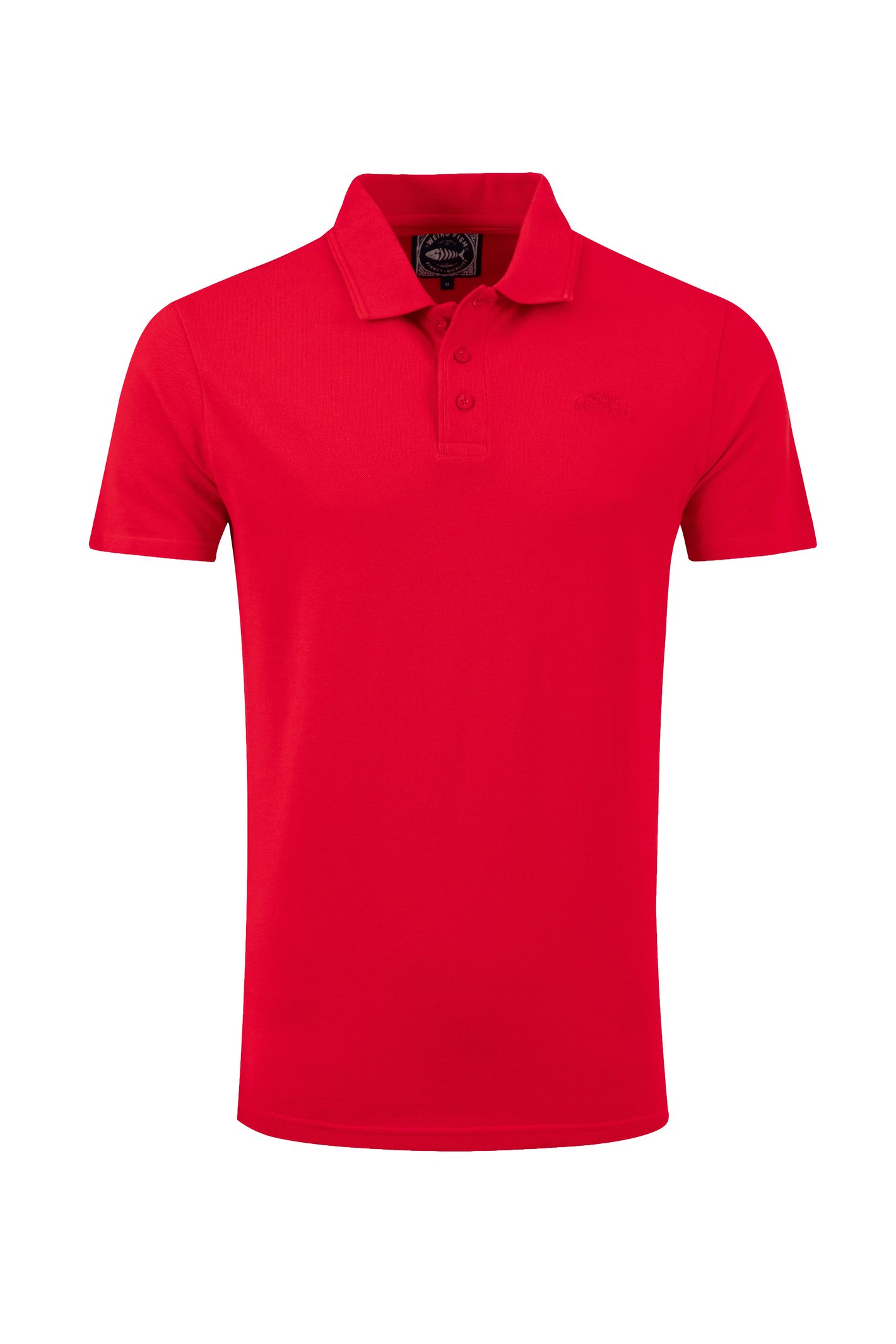 Weird Fish Giles Pique Polo Shirt Barberry Red Marl