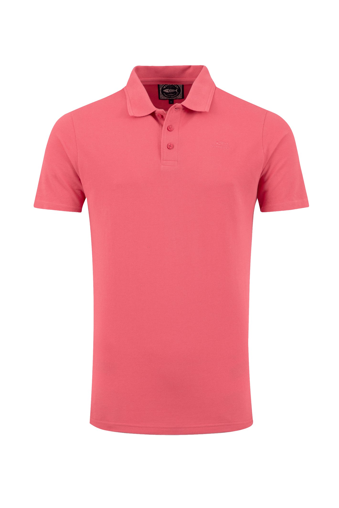 Weird Fish Giles Pique Polo Shirt Dark Pink