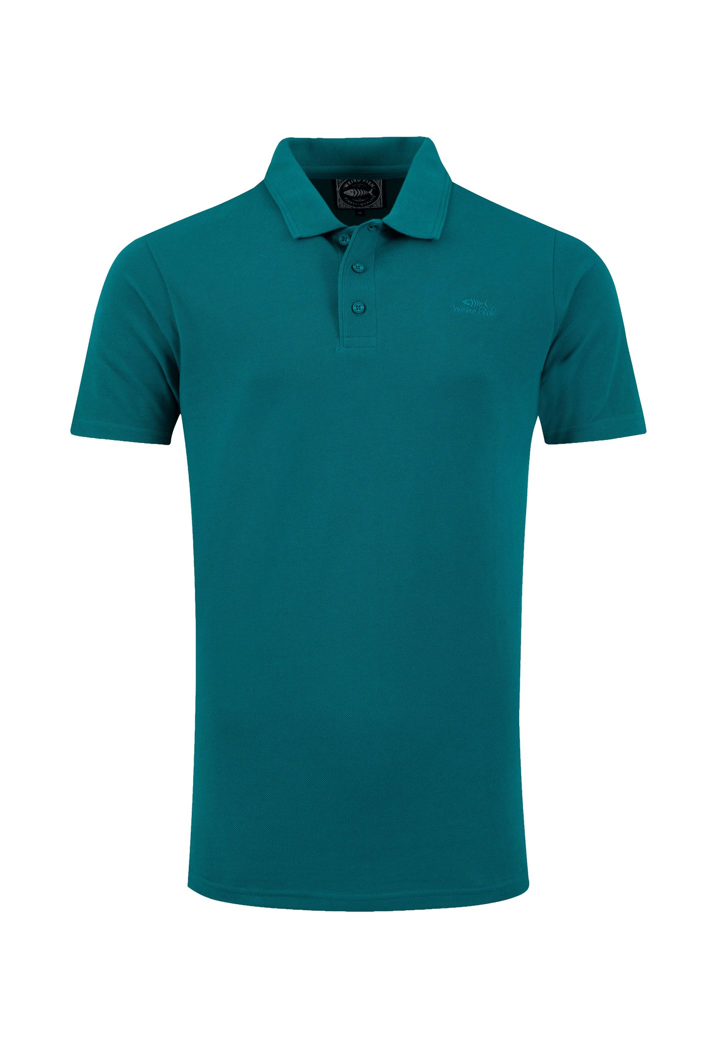 Weird Fish Giles Pique Polo Shirt Peacock Blue