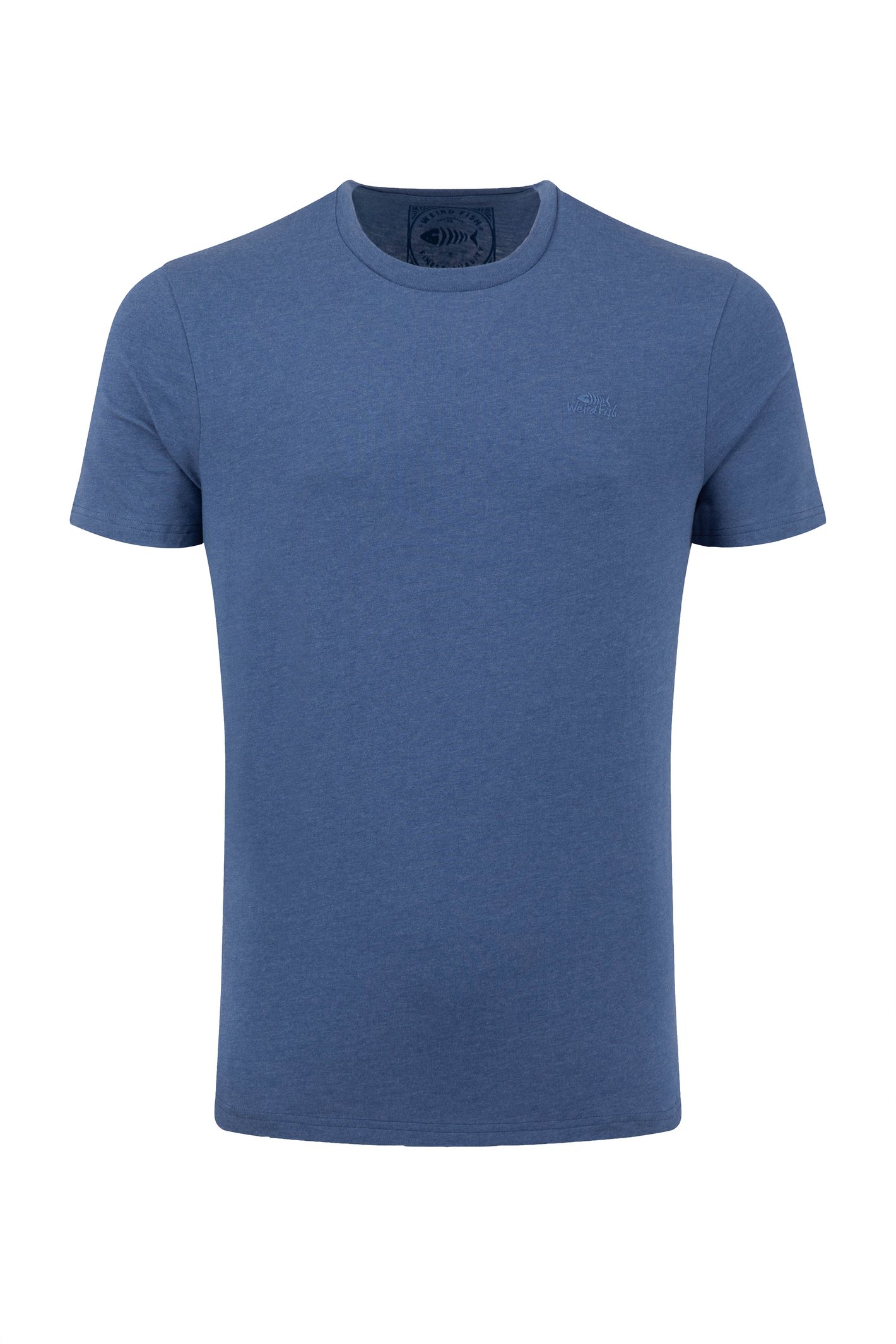 Weird Fish Hooked Branded T-Shirt Faded Blue