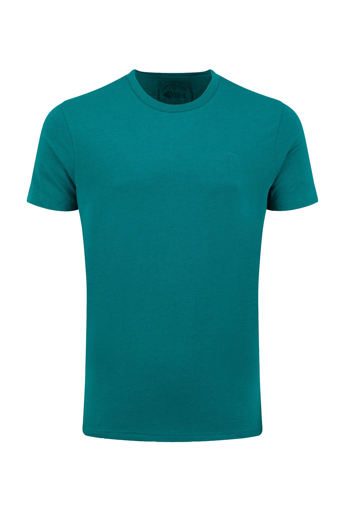Weird Fish Hooked Branded T-Shirt Peacock Blue
