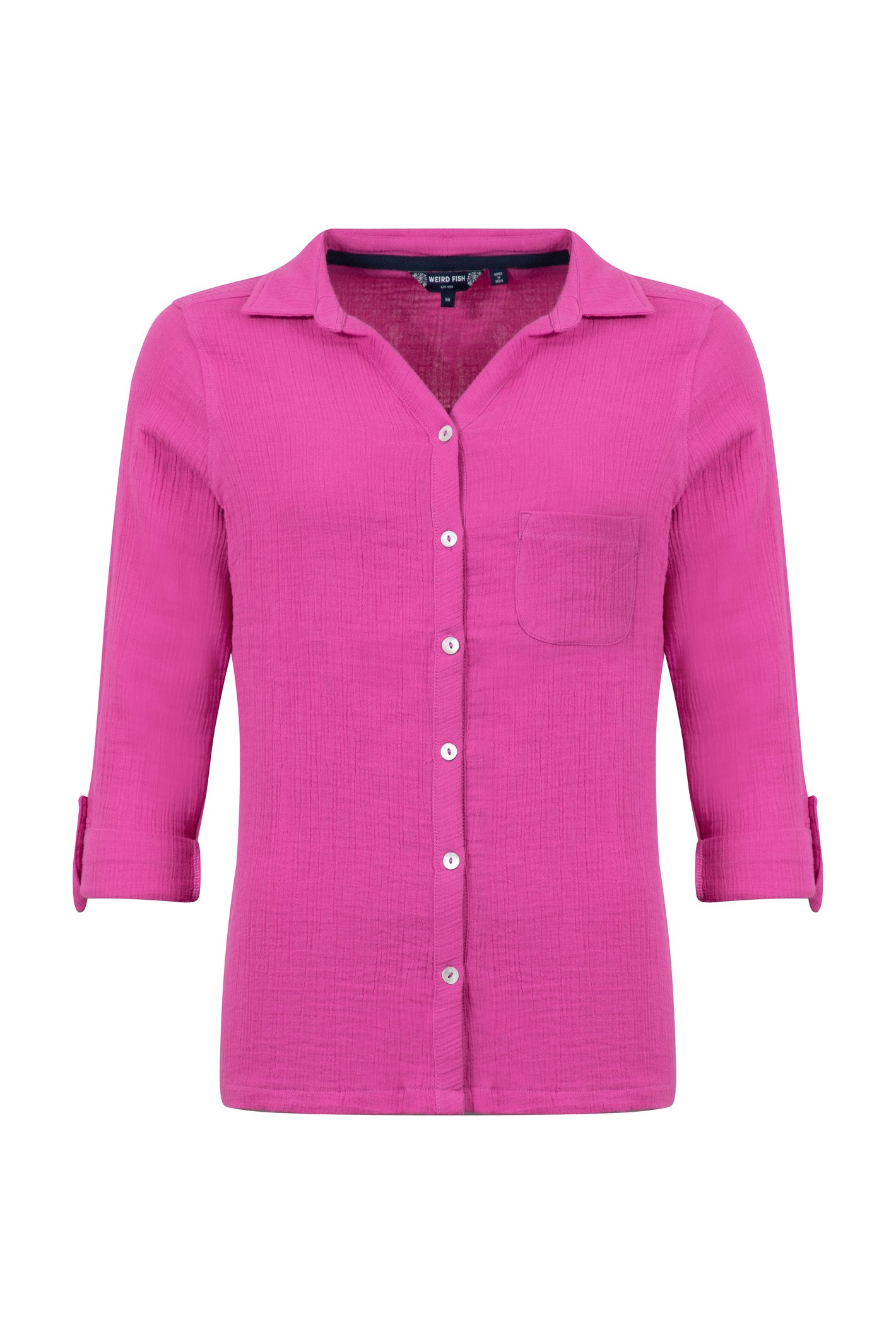 Weird Fish Suria Double Cloth Shirt Gerbera Size 12