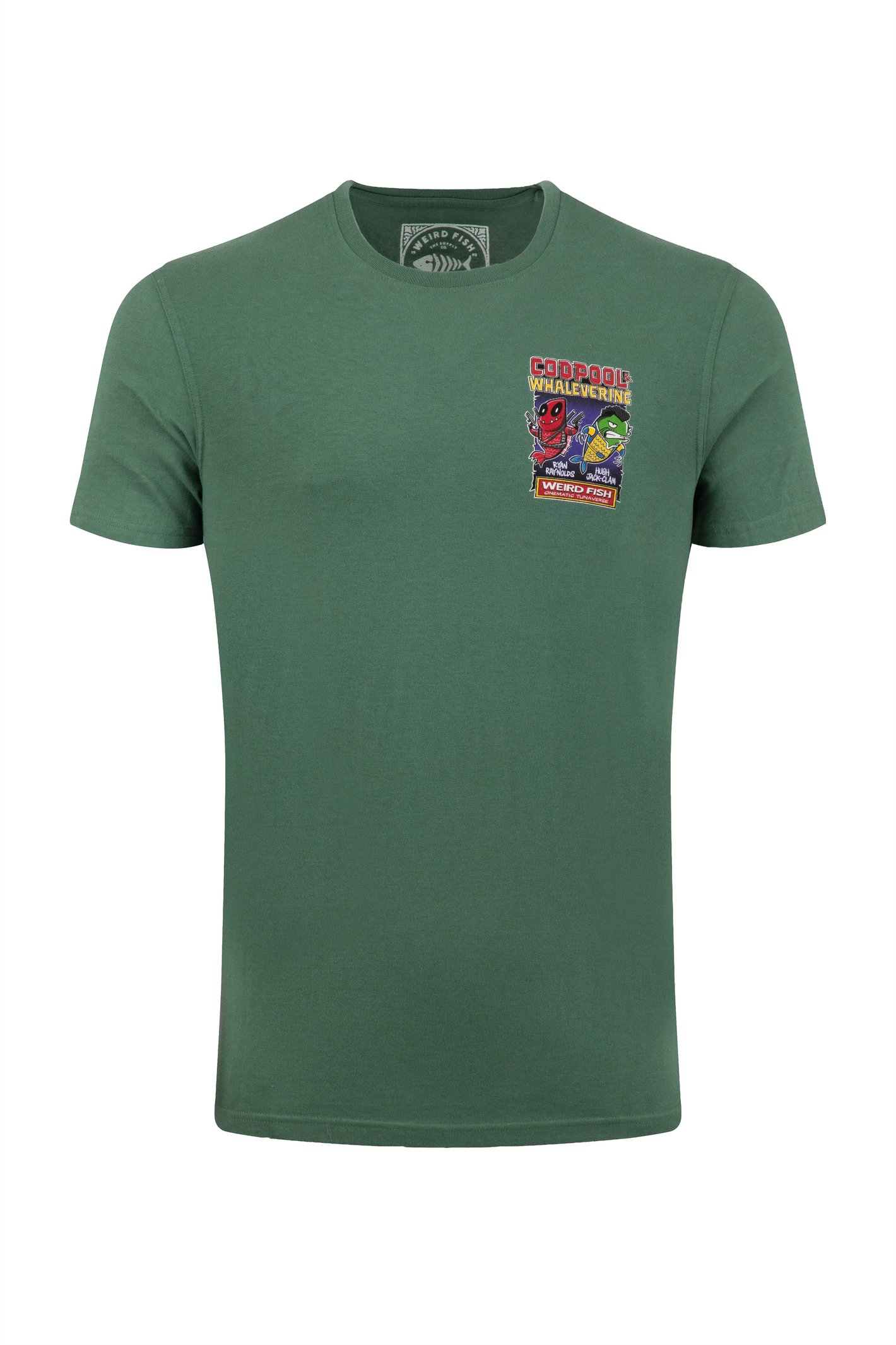 Weird Fish Codpool Back Print Artist T-Shirt Dusky Green