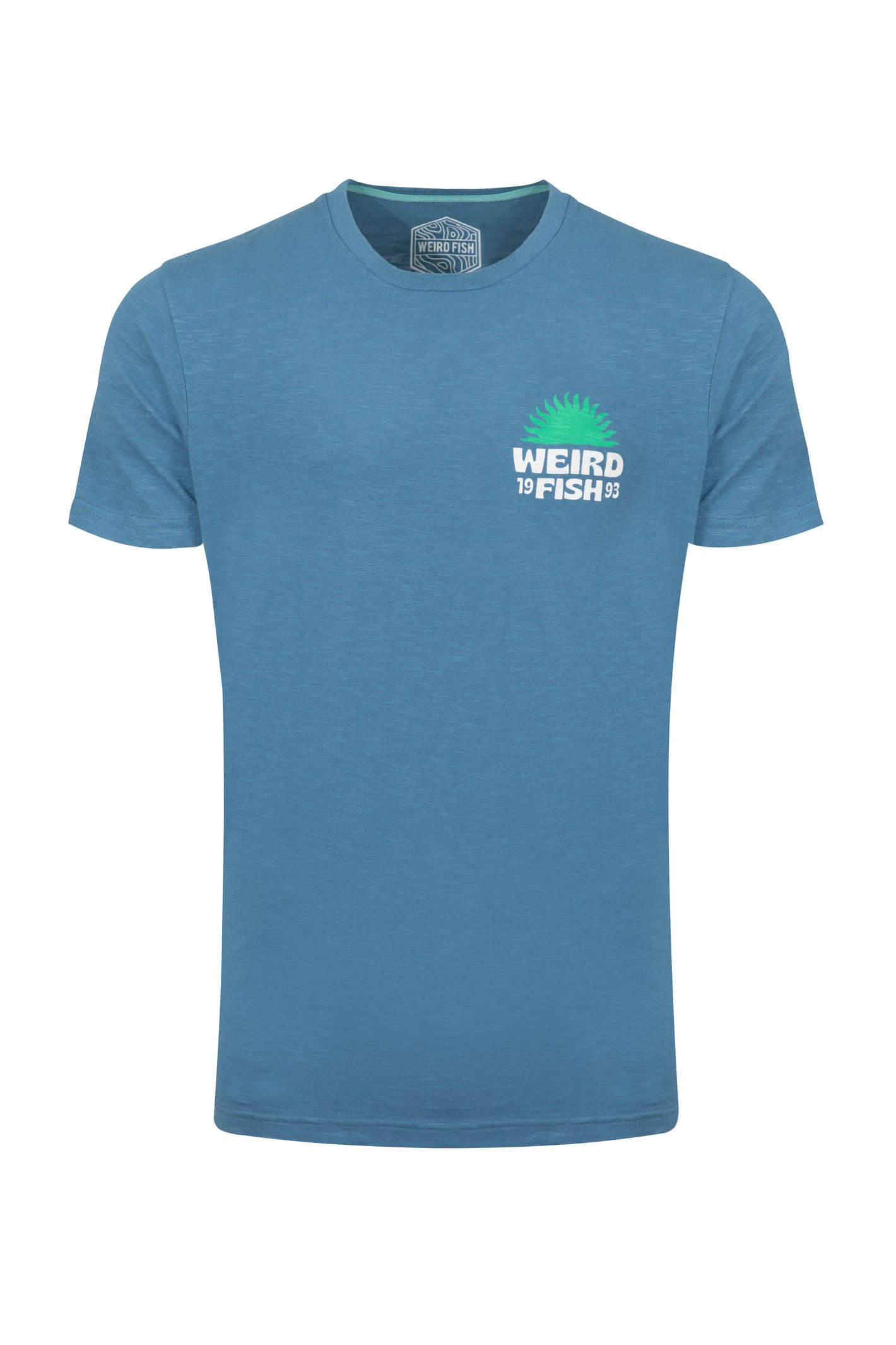 Weird Fish Sun Beam Back Print Graphic T-Shirt Washed Blue