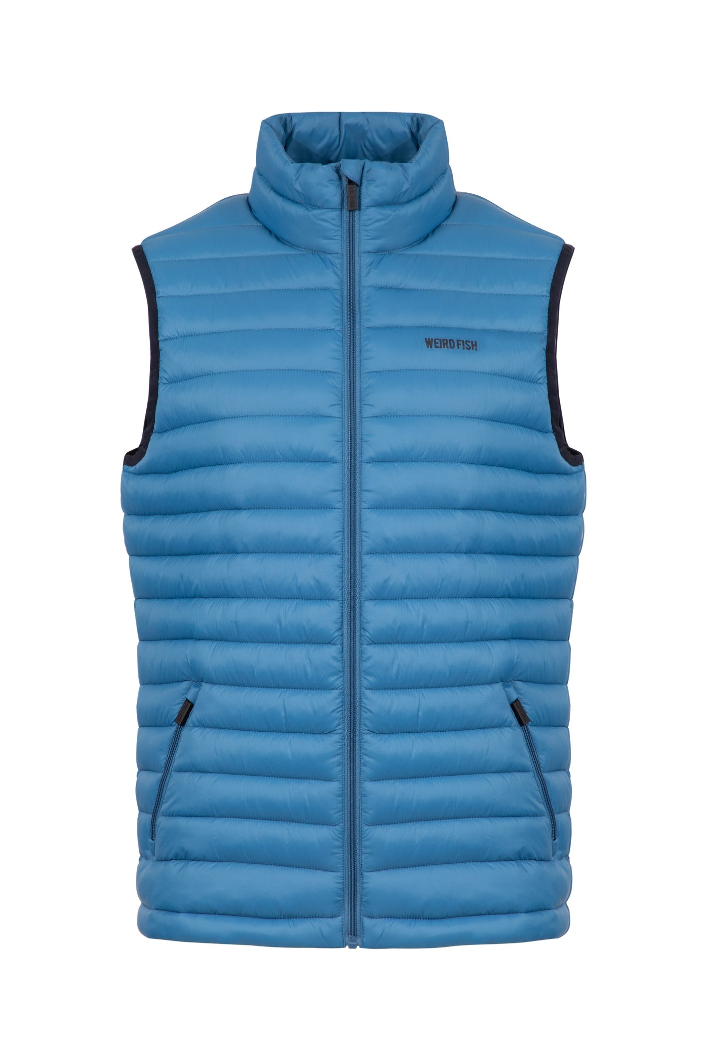 Weird Fish Langtree Lightweight Showerproof Padded Gilet Washed Blue