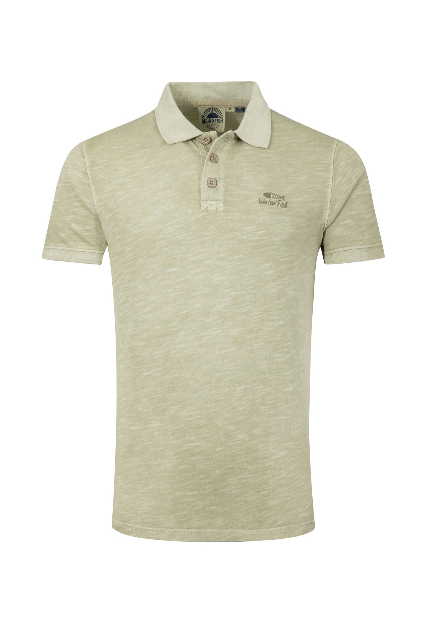 Weird Fish Indy Slub Polo Shirt Laurel Green