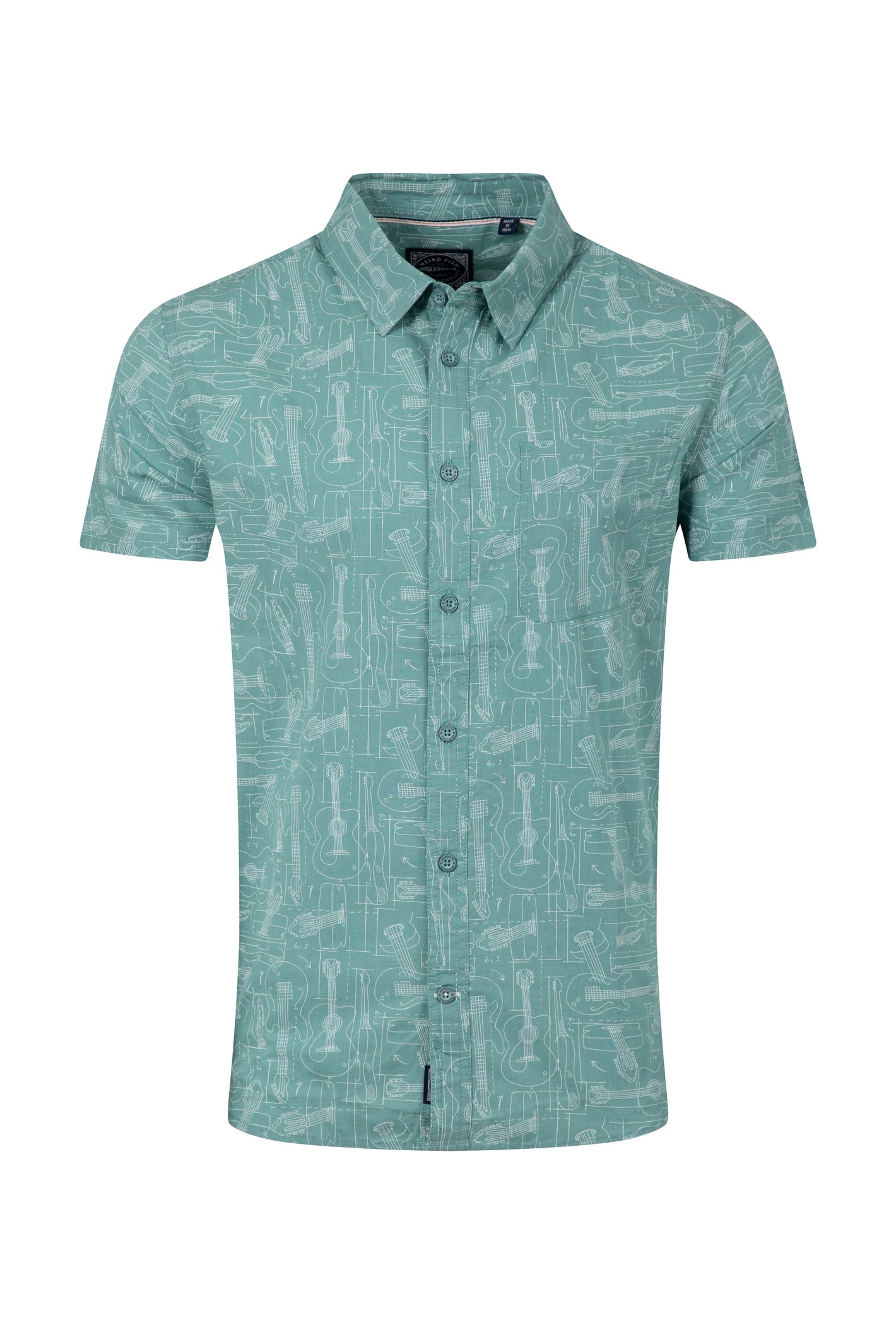 Weird Fish Faraway Short Sleeve Printed Shirt Mineral Blue Size 3XL