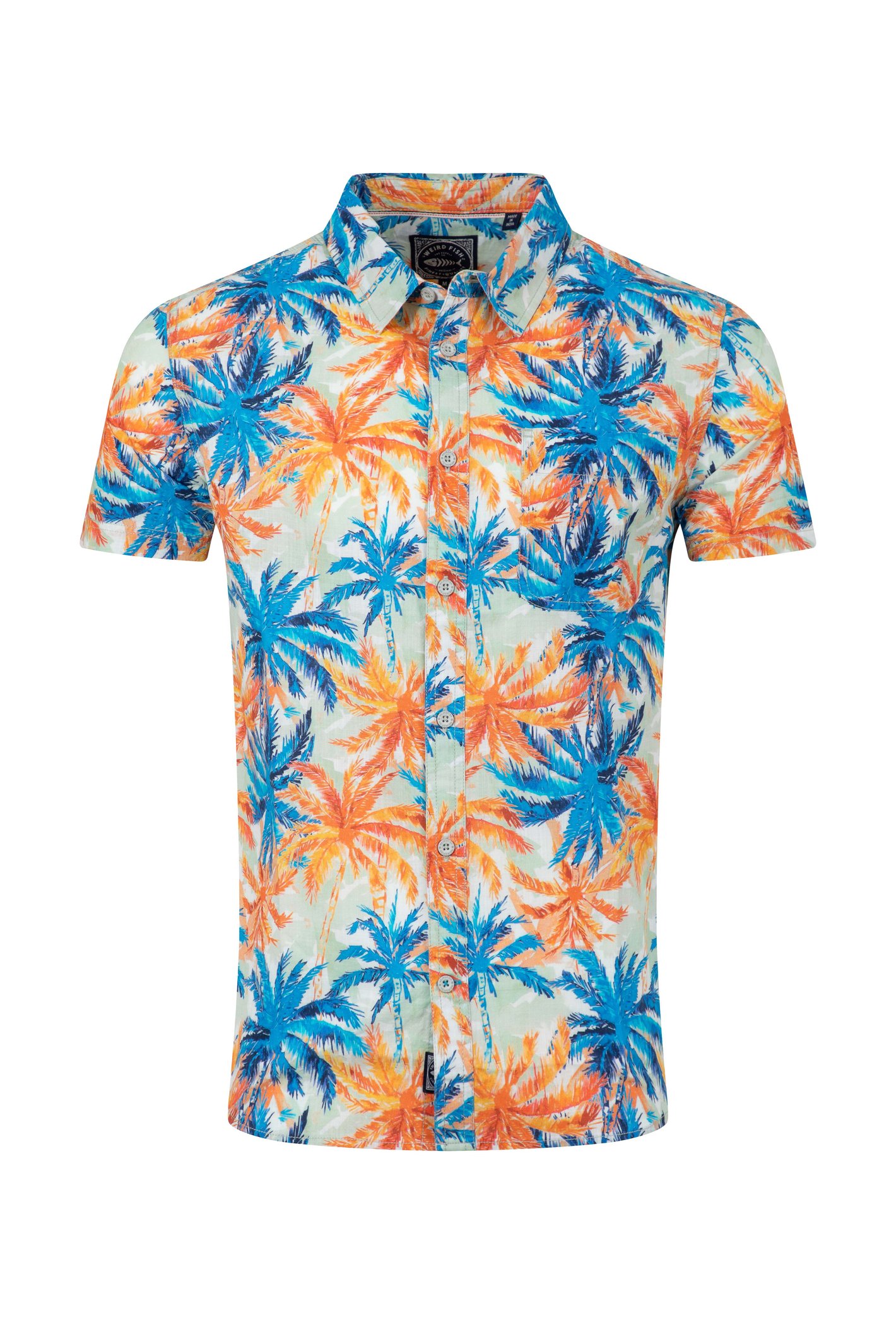 Weird Fish Faraway Short Sleeve Printed Shirt Paprika Size 5XL