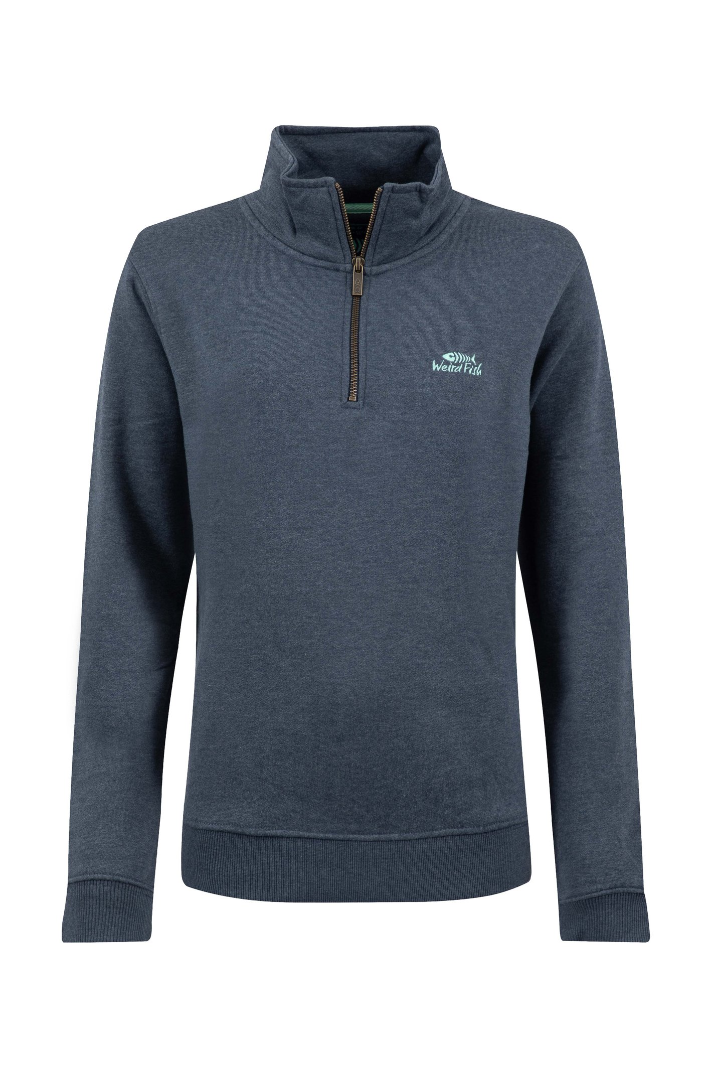 Weird Fish Avery 1/4 Zip Sweatshirt Navy