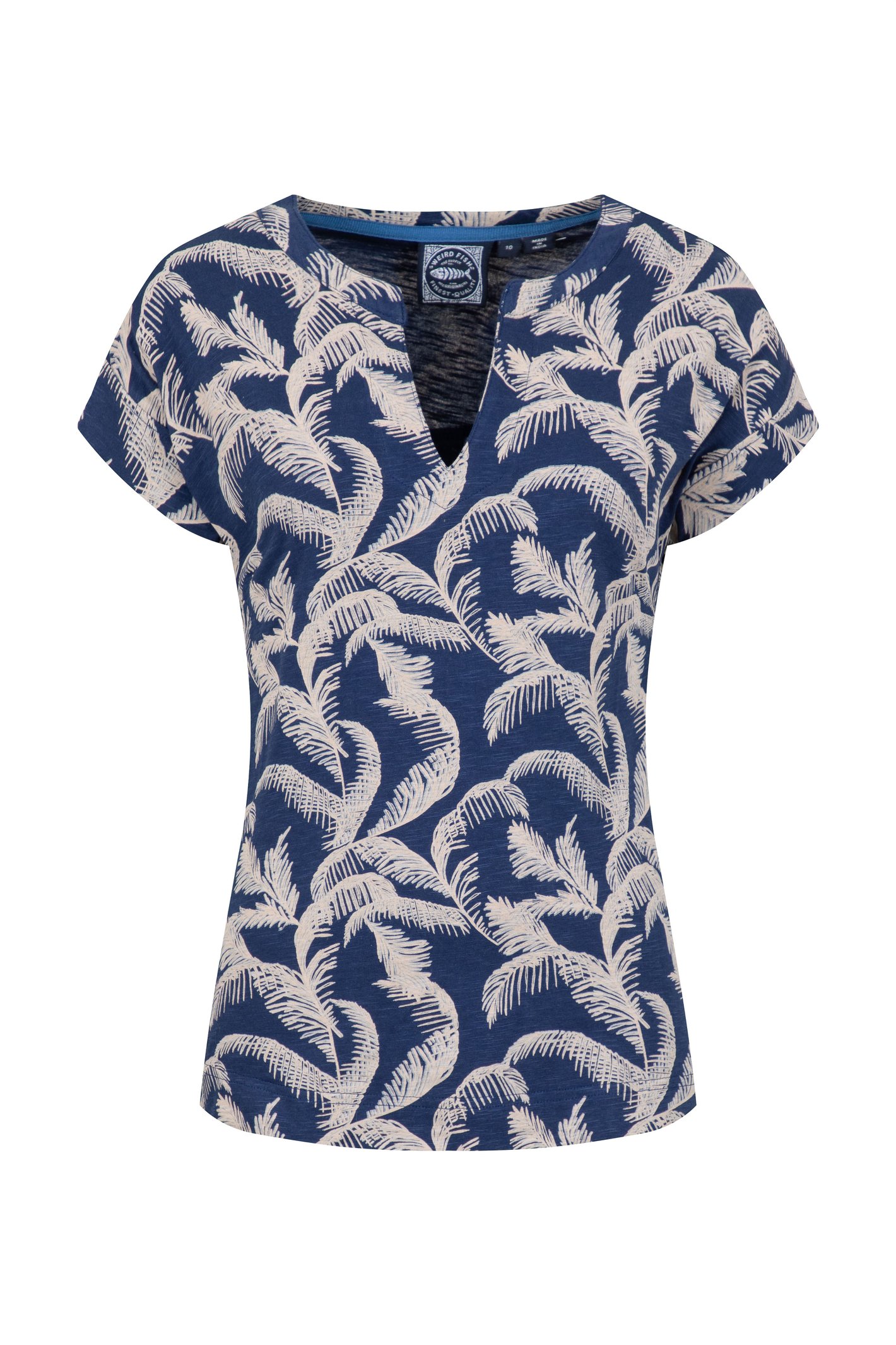 Weird Fish Alia Printed Jersey T-Shirt Ink