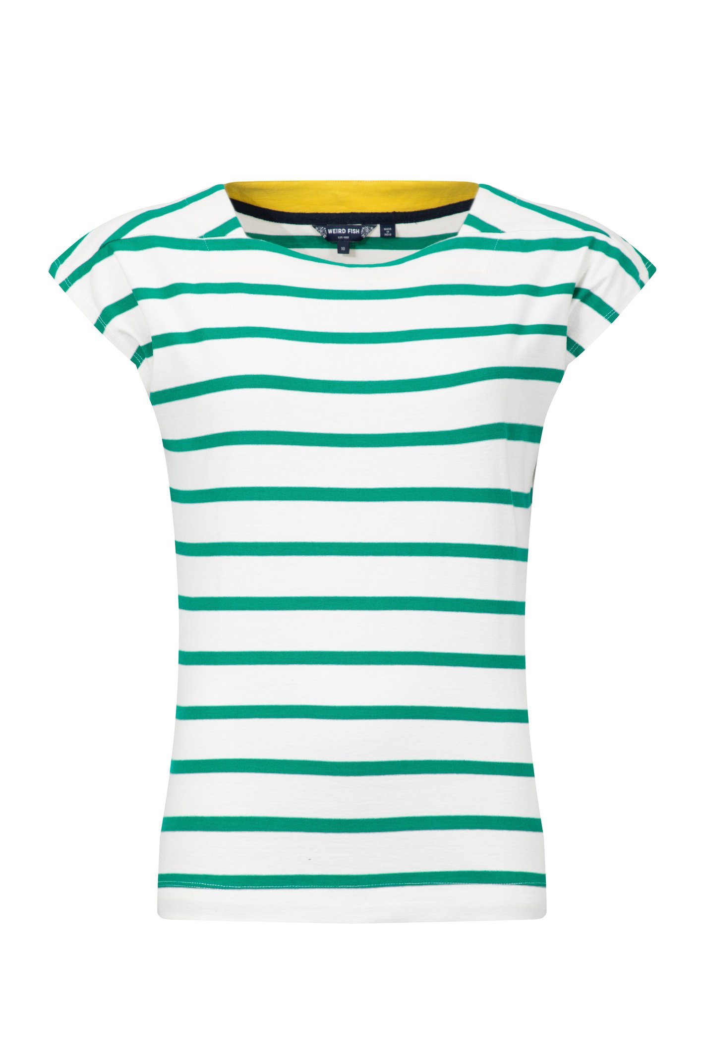 Weird Fish Bowe Striped Jersey T-Shirt Heritage Green