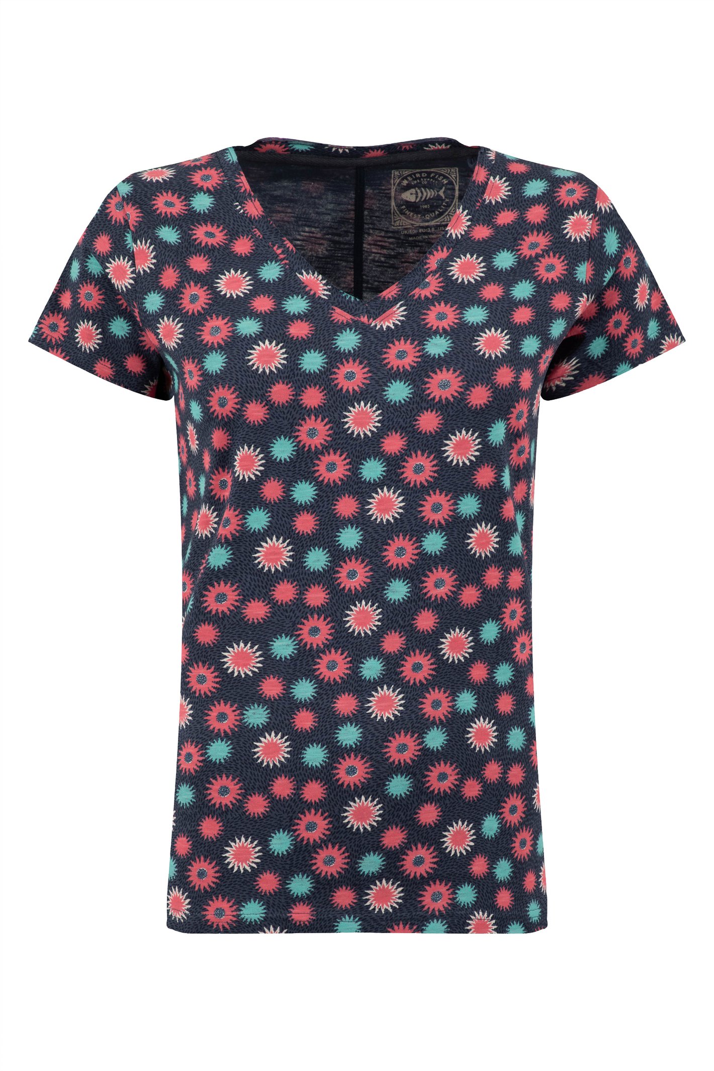 Weird Fish Merica Printed Jersey T-Shirt Blossom Pink