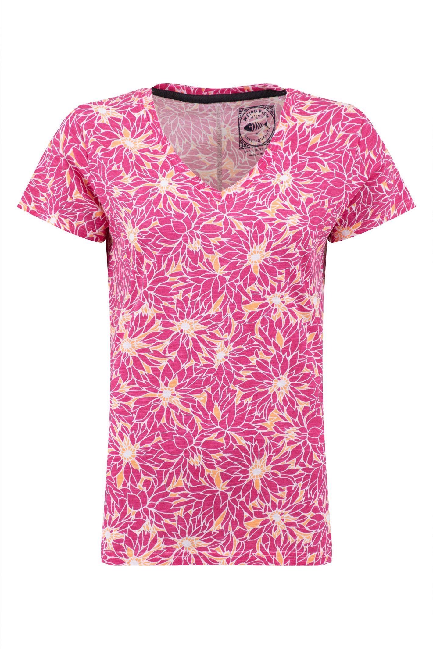 Weird Fish Merica Printed Jersey T-Shirt Gerbera