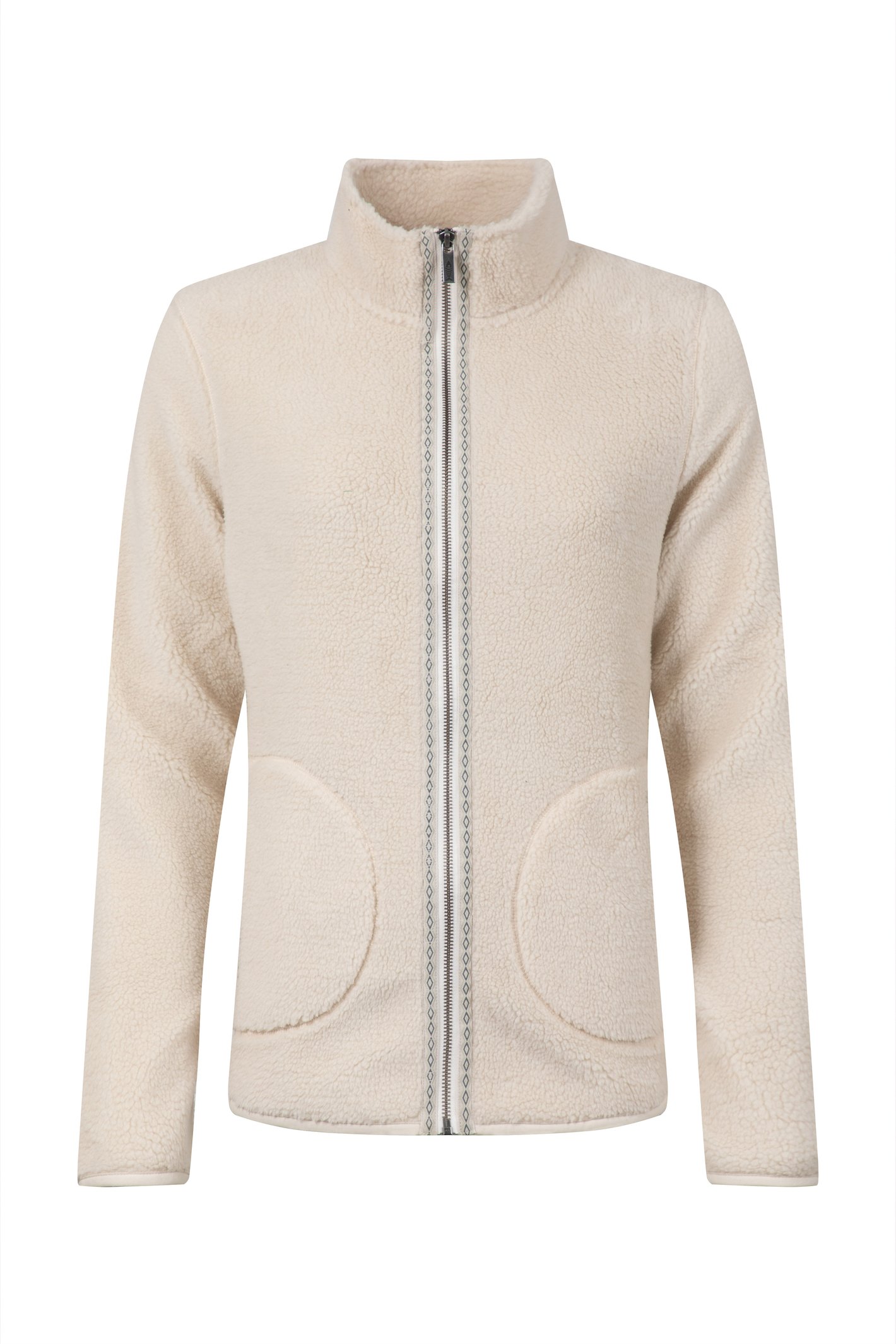 Weird Fish Lucille Lightweight Full Zip Borg Fleece Ecru