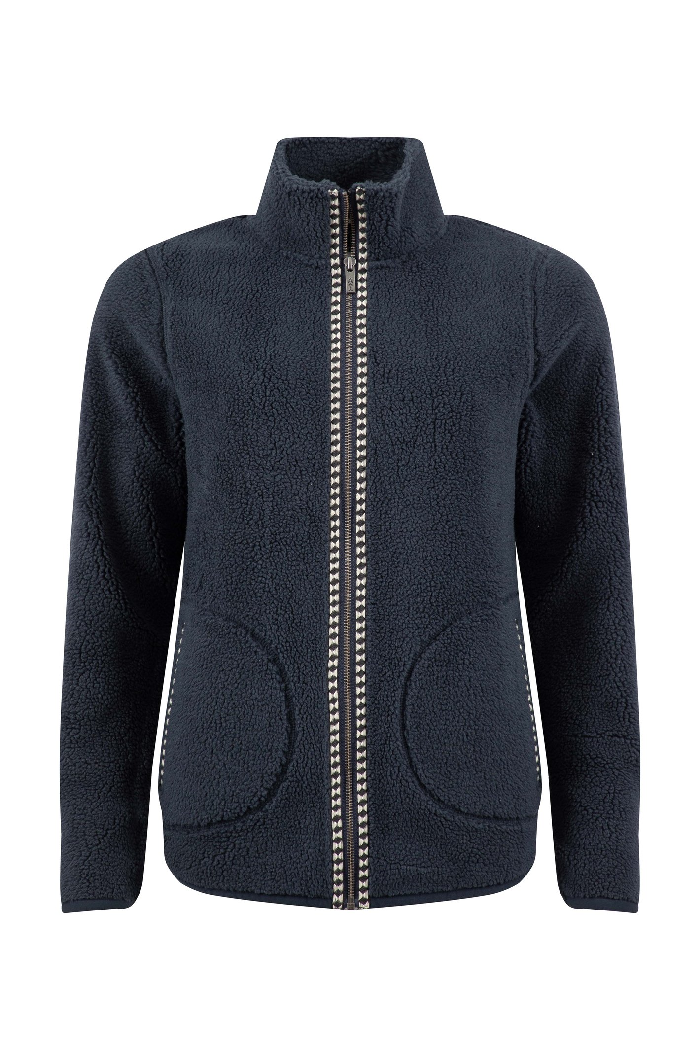 Weird Fish Lucille Lightweight Full Zip Borg Fleece Navy