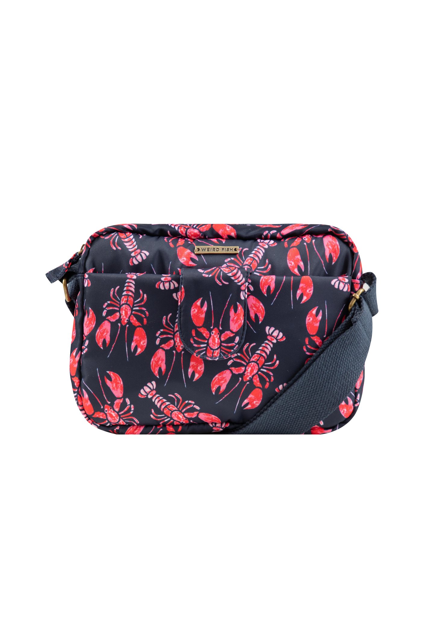 Weird Fish Corrie Printed Cross Body Bag Mid Navy