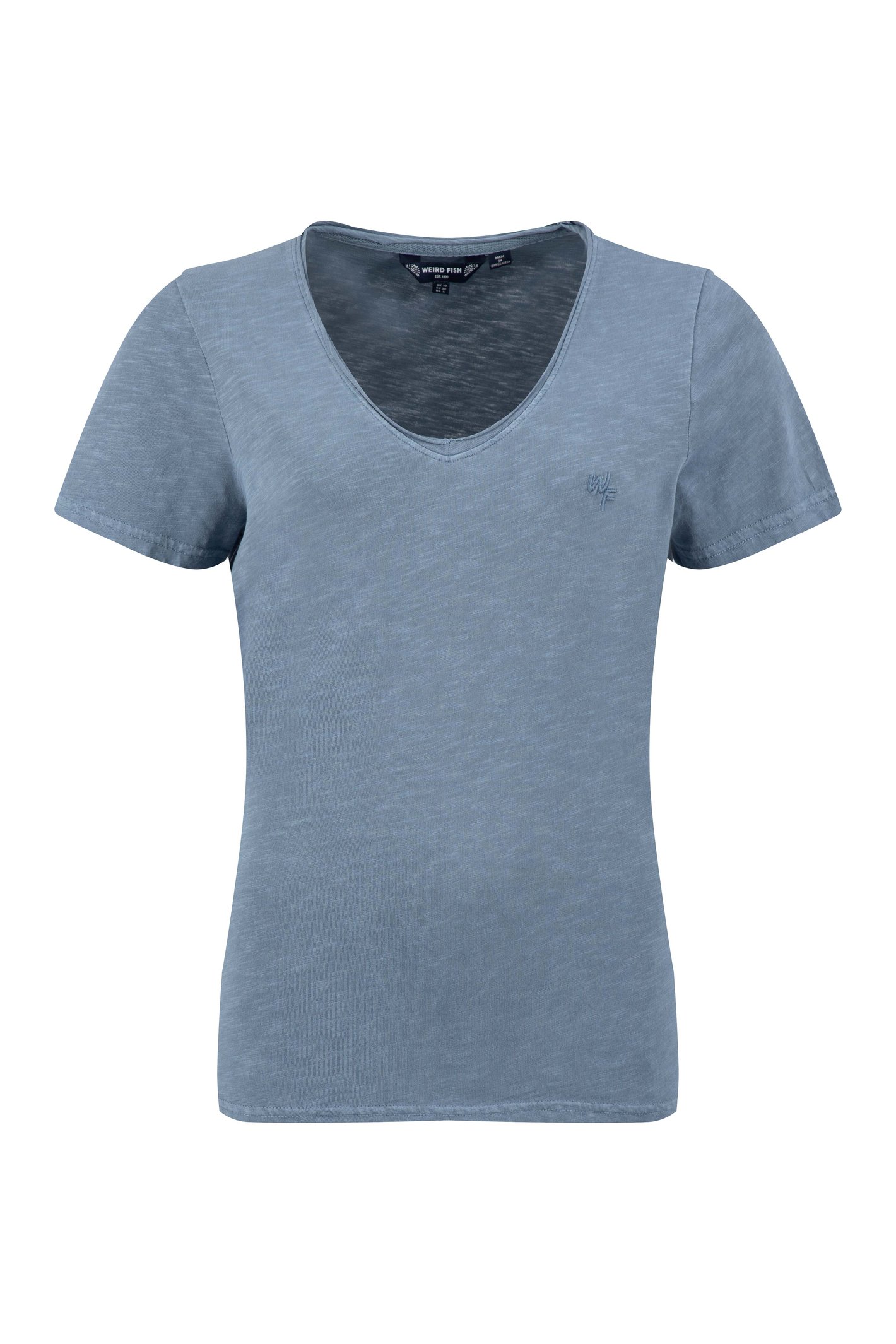 Weird Fish Hailey V-Neck T-Shirt Faded Blue