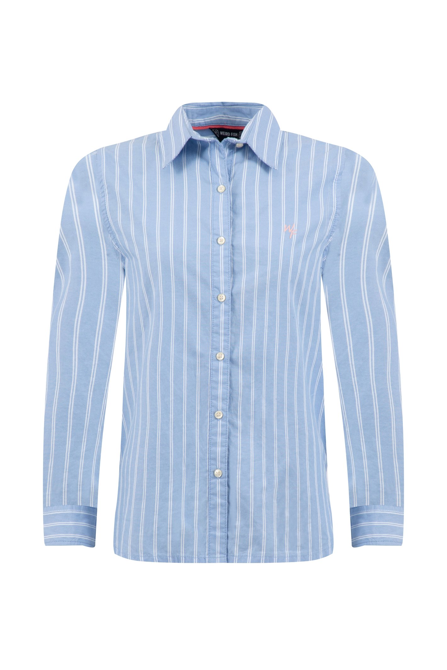 Weird Fish Roscoe Striped Boyfriend Shirt Denim