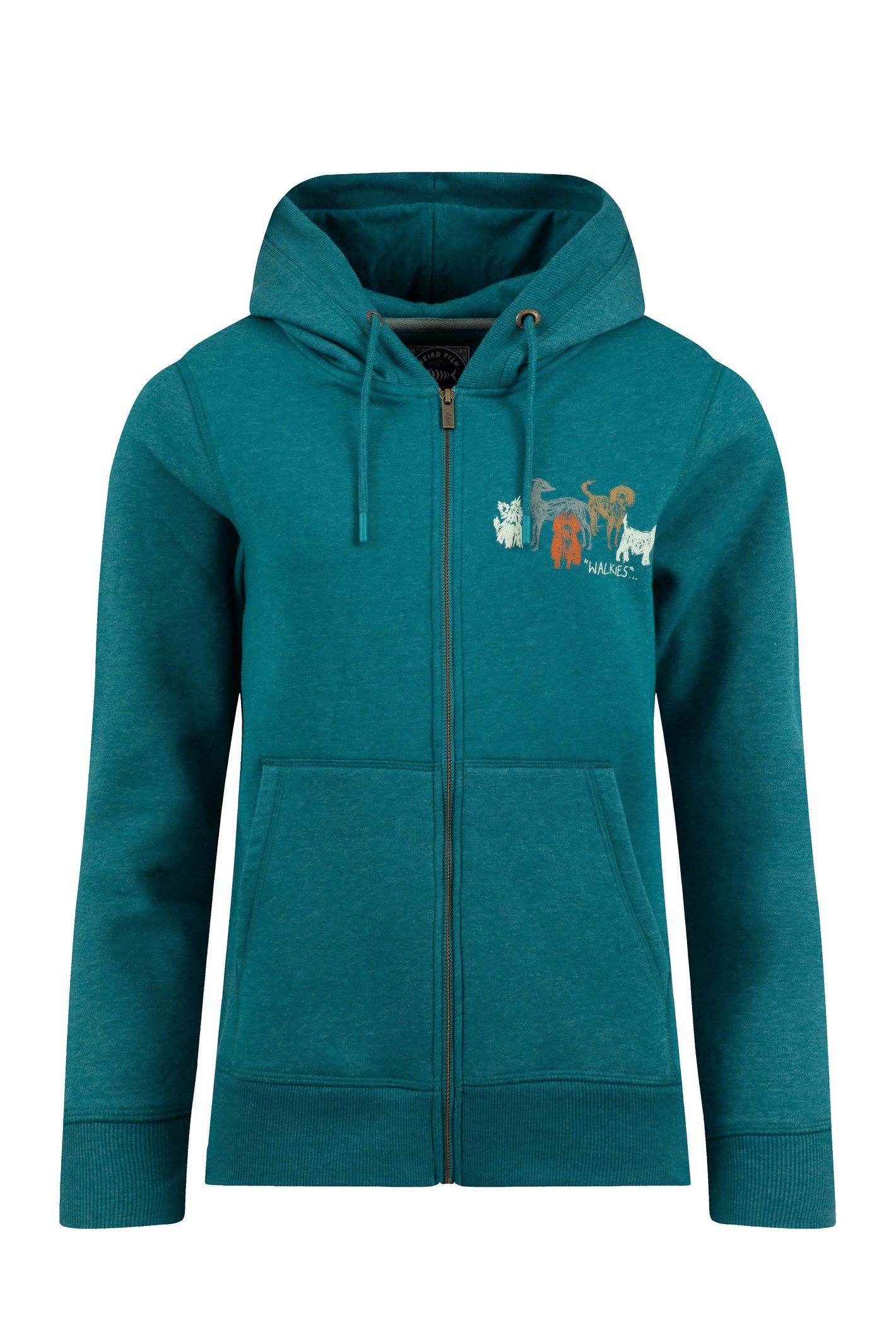 Weird Fish Franchises Graphic Full Zip Hoodie Deep Teal