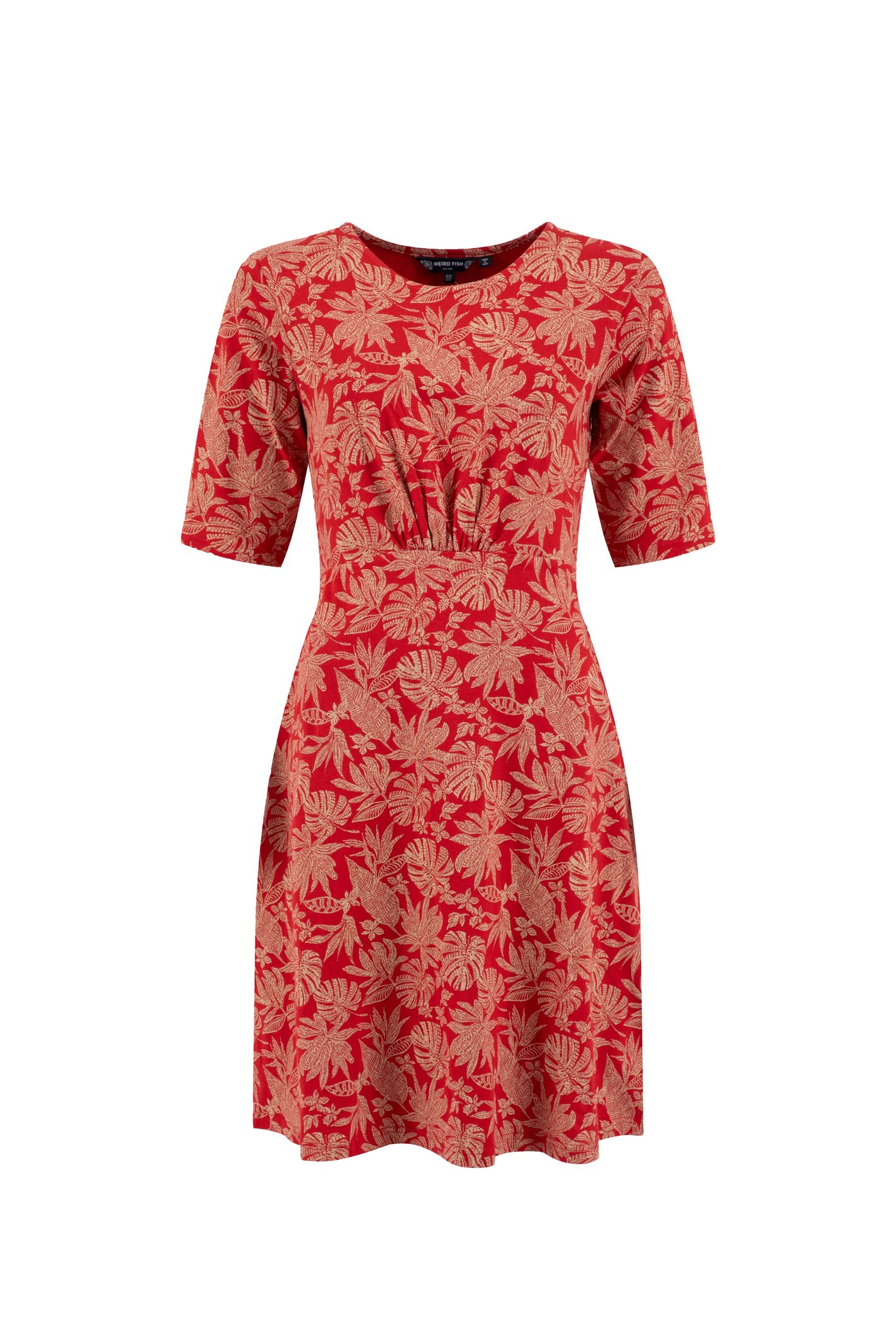 Weird Fish Cassandra Jersey Swing Dress Tomato Red