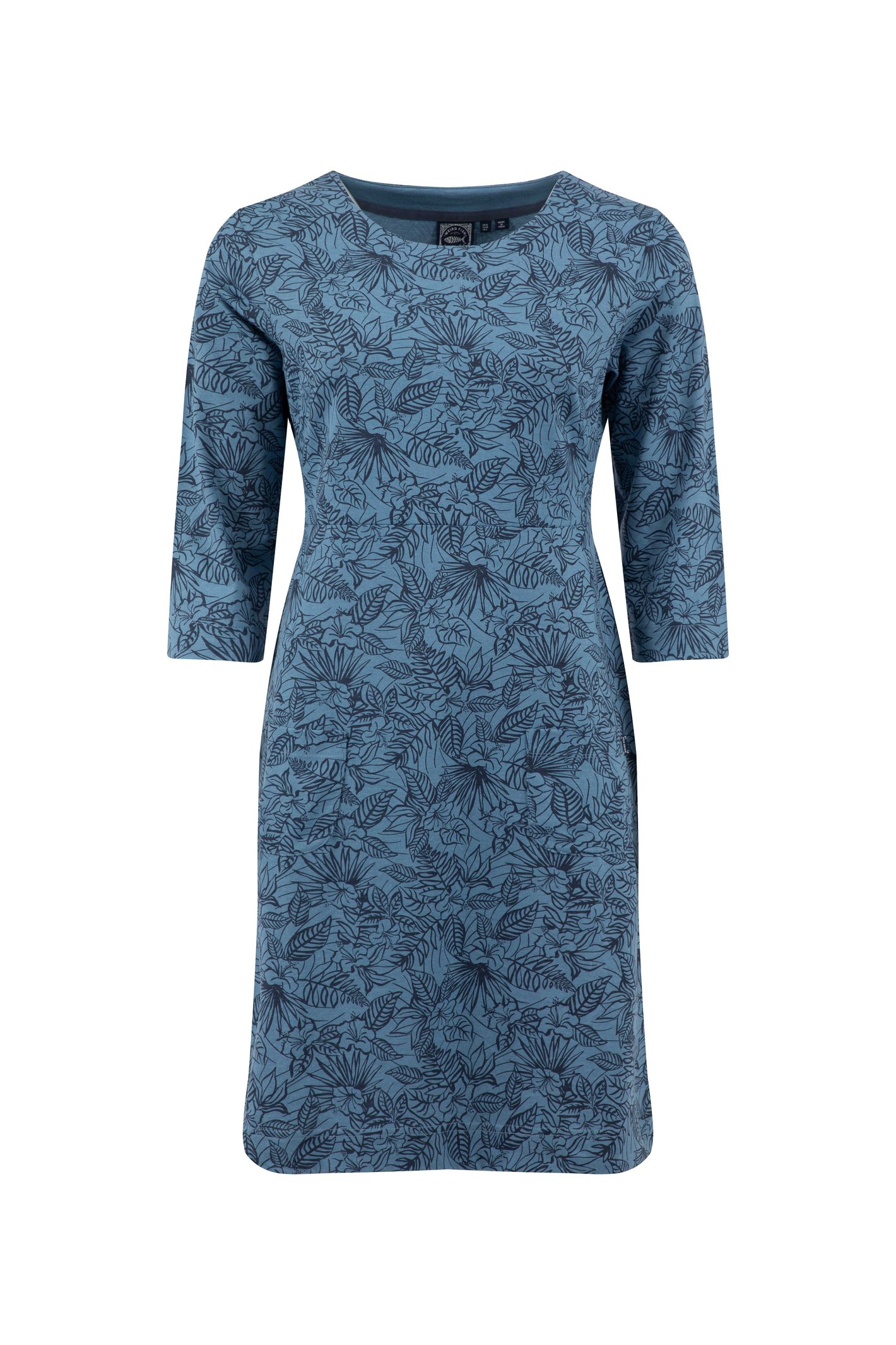 Weird Fish Moondust Printed Jersey Dress Blue