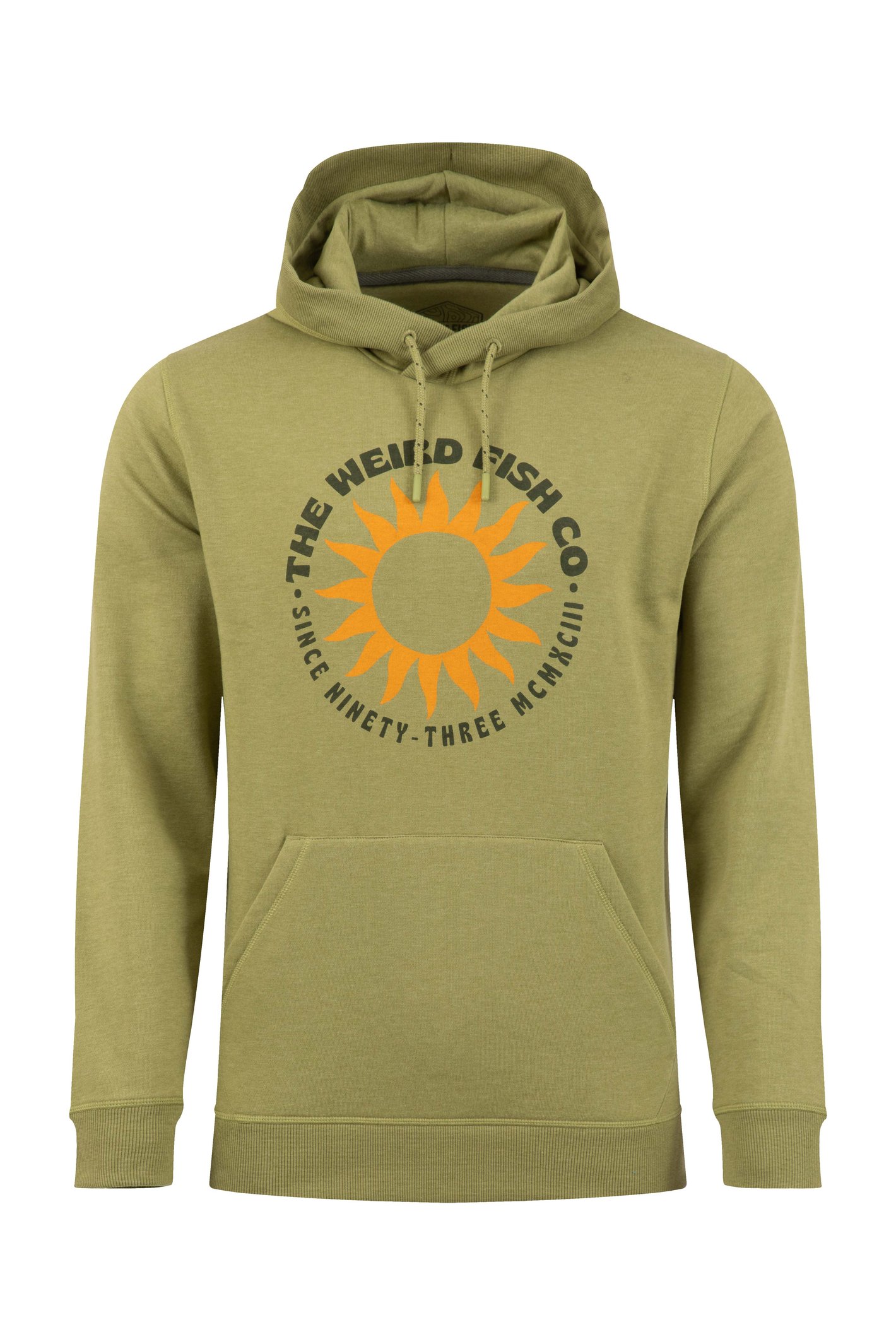 Weird Fish Bryant Front Print Graphic Popover Hoodie WashedOak