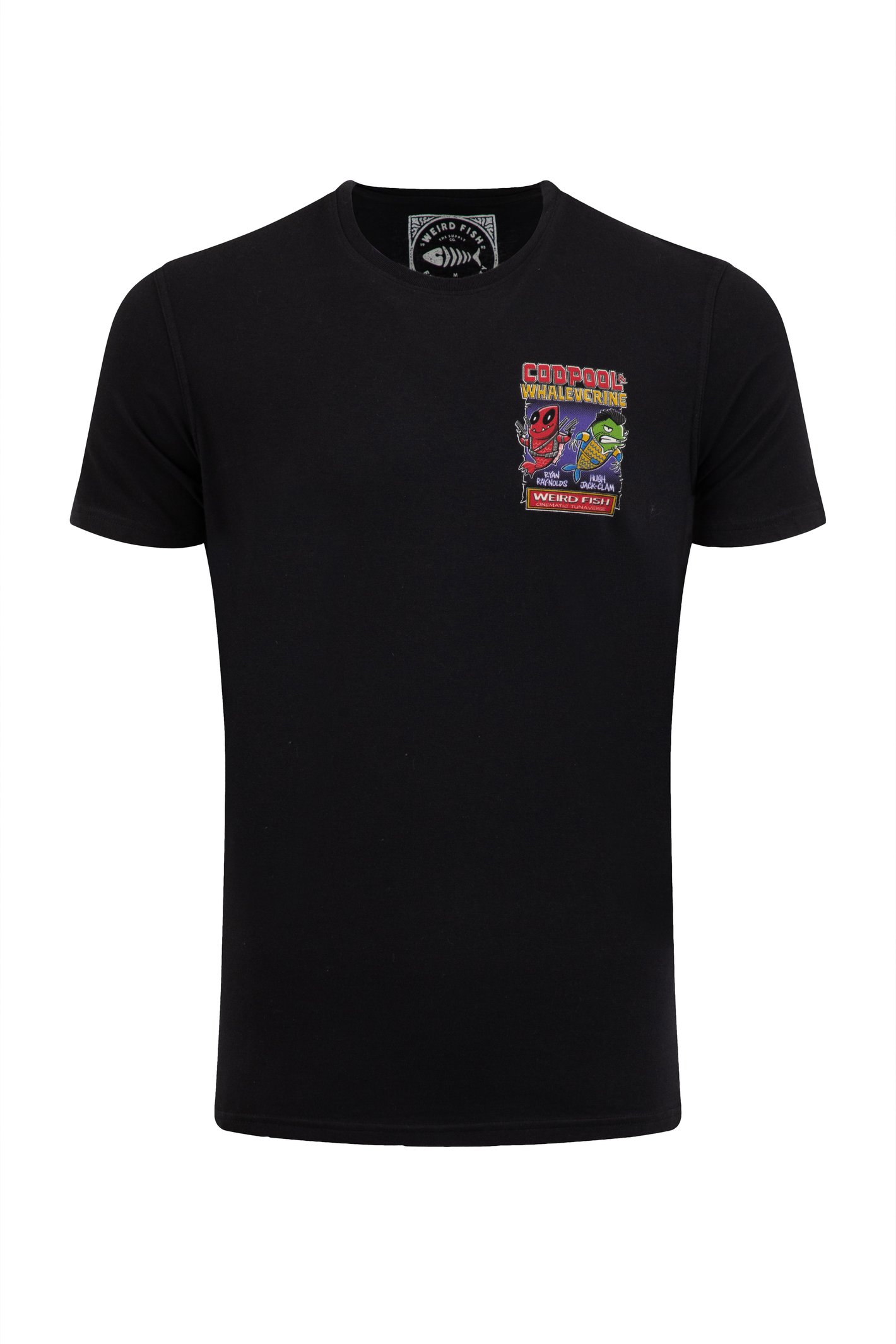 Weird Fish Codpool Back Print Artist T-Shirt Black Size M