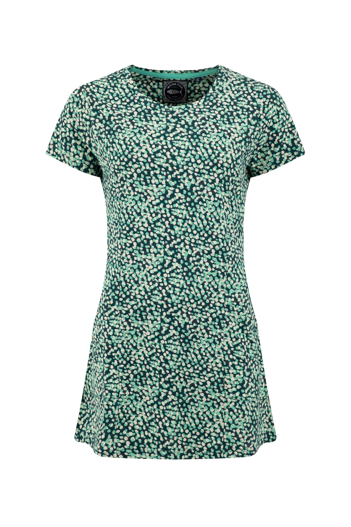 Weird Fish Sidra Printed Jersey Slub Tunic Deep Teal Size 10