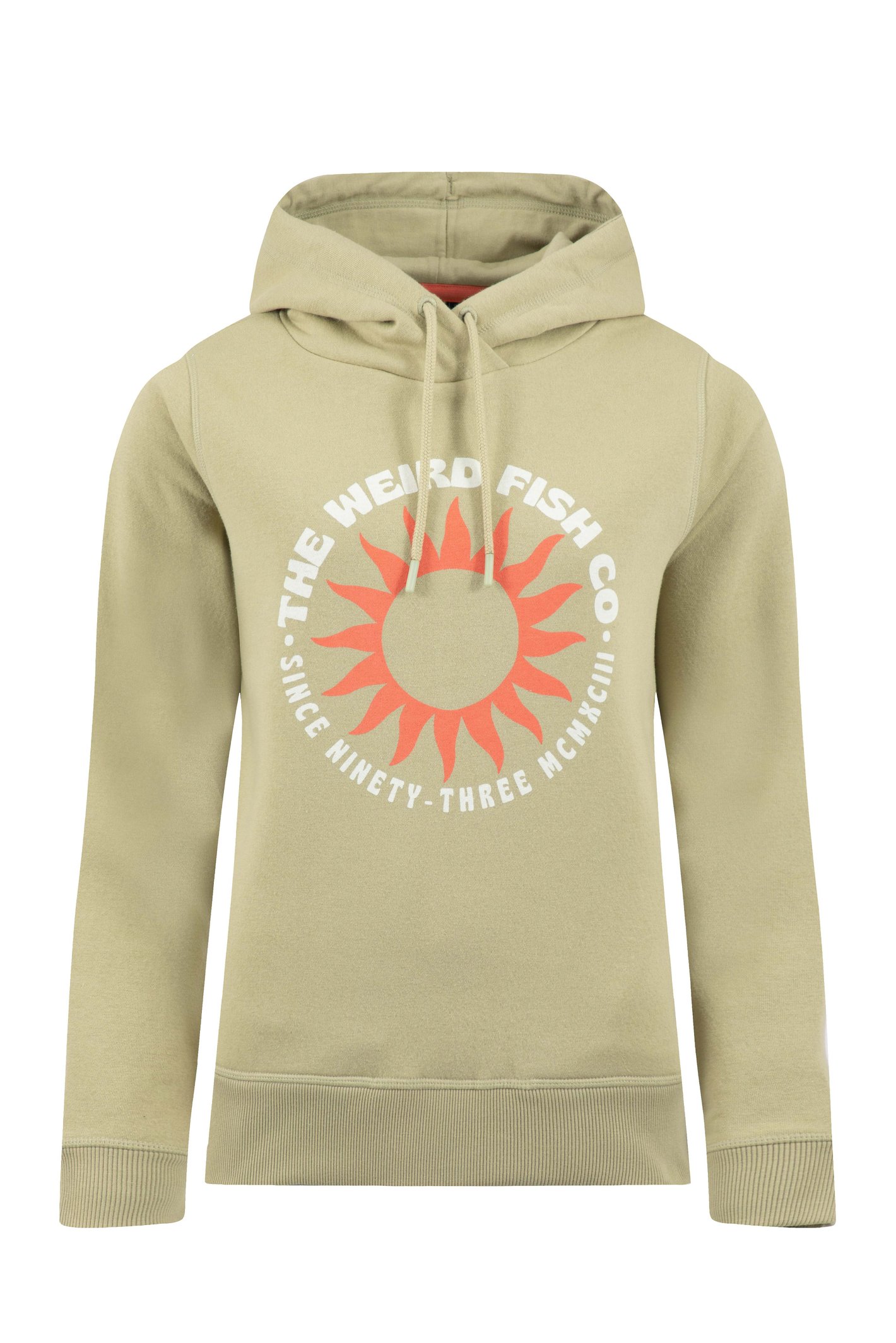 Weird Fish Kira Graphic Popover Back Print Hoodie Laurel Green Size 8