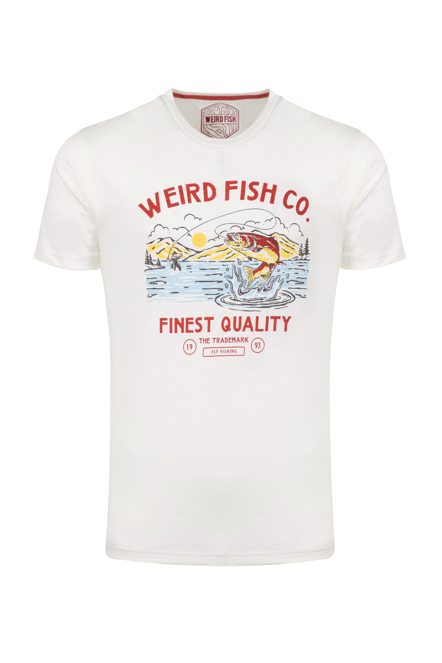 Weird Fish Fish Out Of Water Front Print Graphic T-Shirt Dusty White