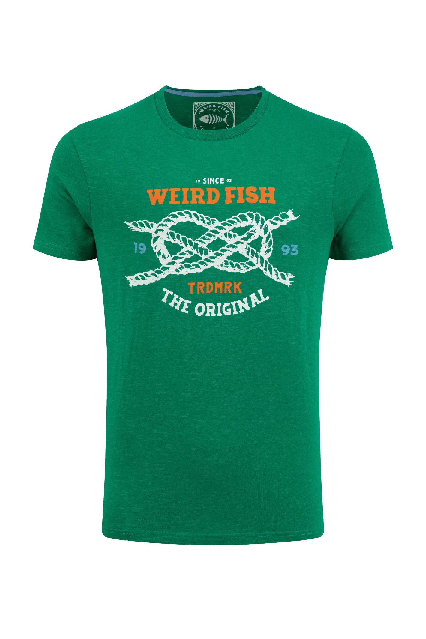 Weird Fish Cast Off Front Print Graphic T-Shirt Heritage Green