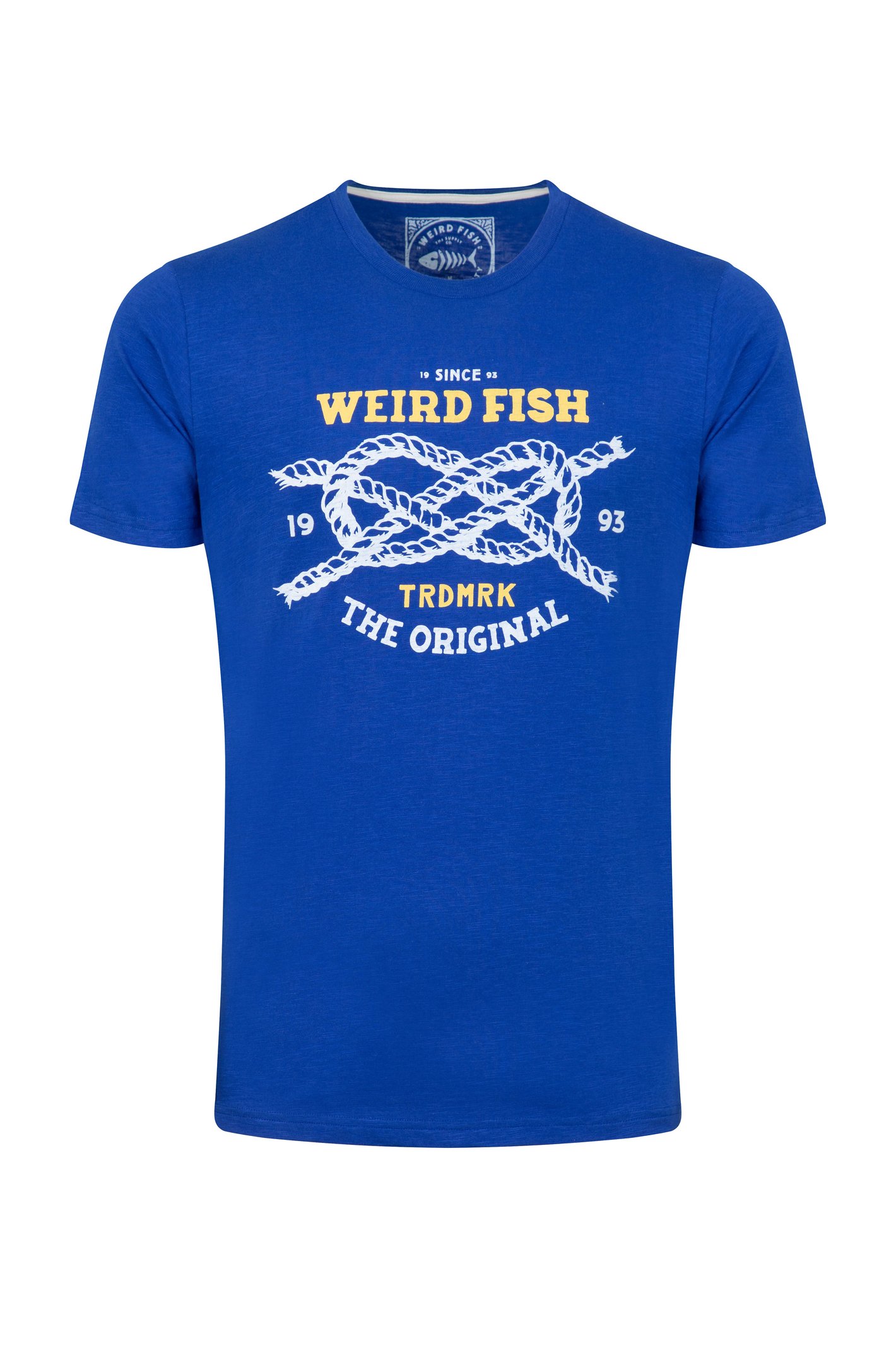 Weird Fish Cast Off Front Print Graphic T-Shirt Mazarine Blue