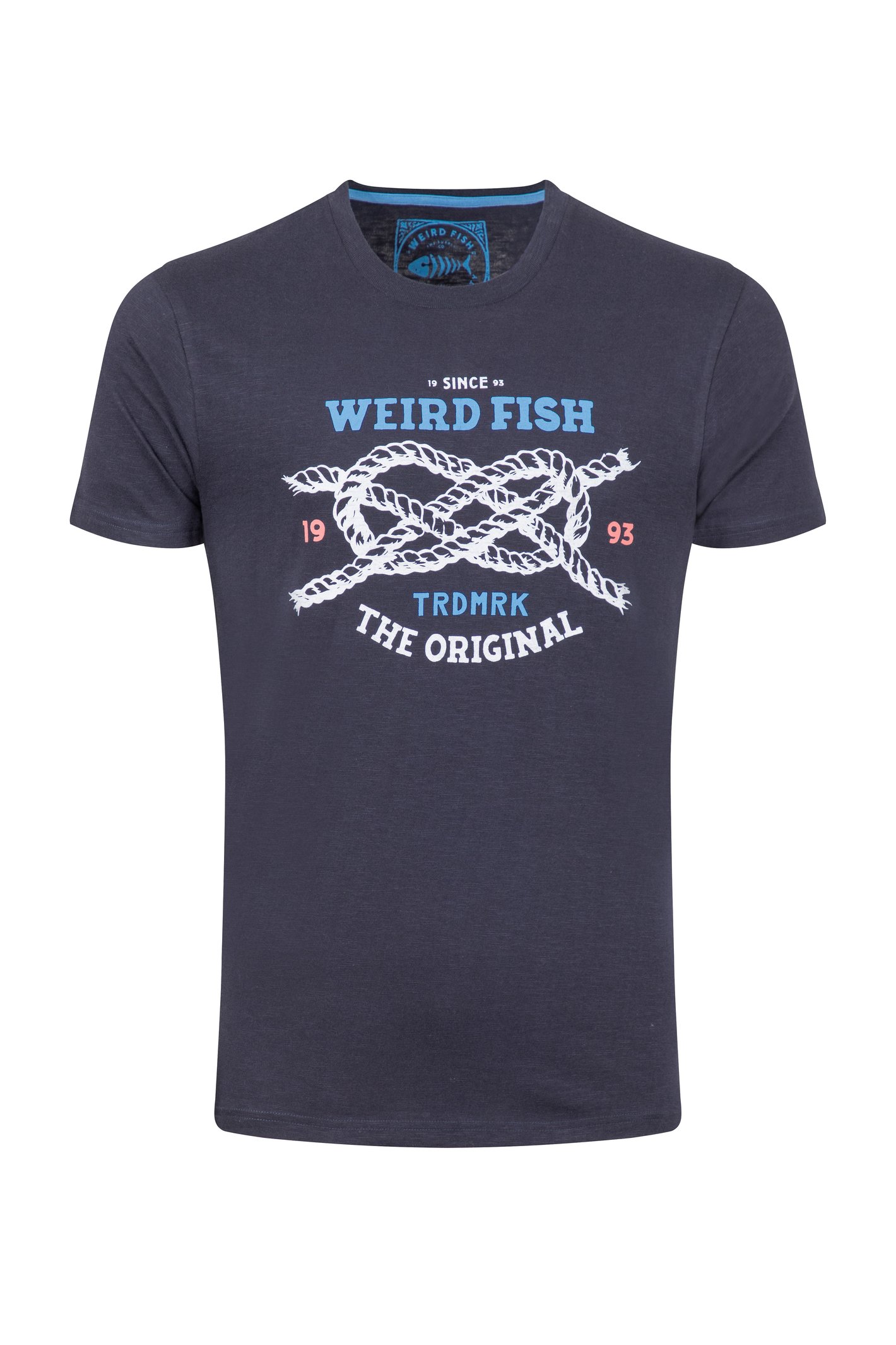 Weird Fish Cast Off Front Print Graphic T-Shirt Midnight
