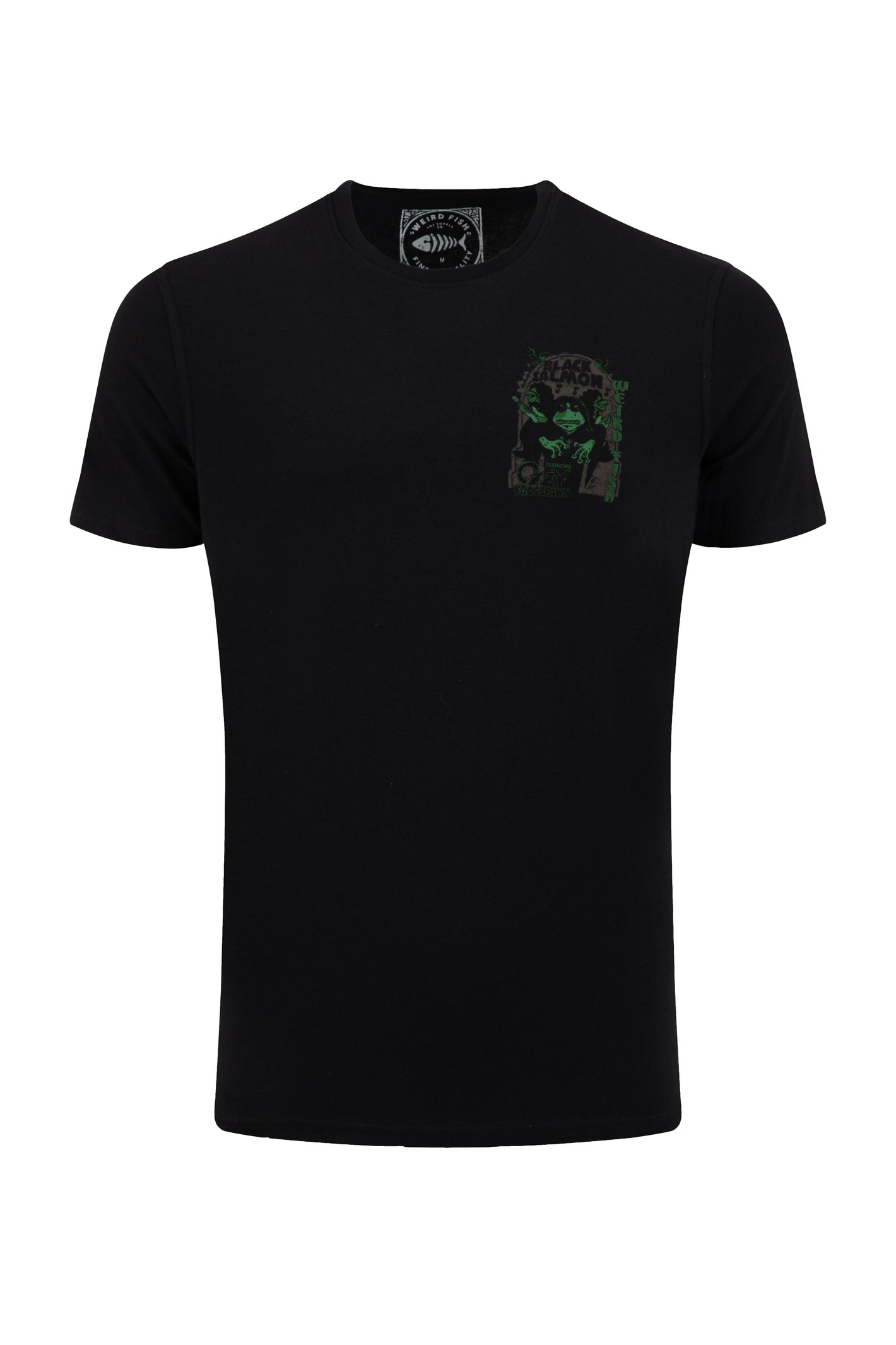 Weird Fish Black Salmon Back Print Artist T-Shirt Black