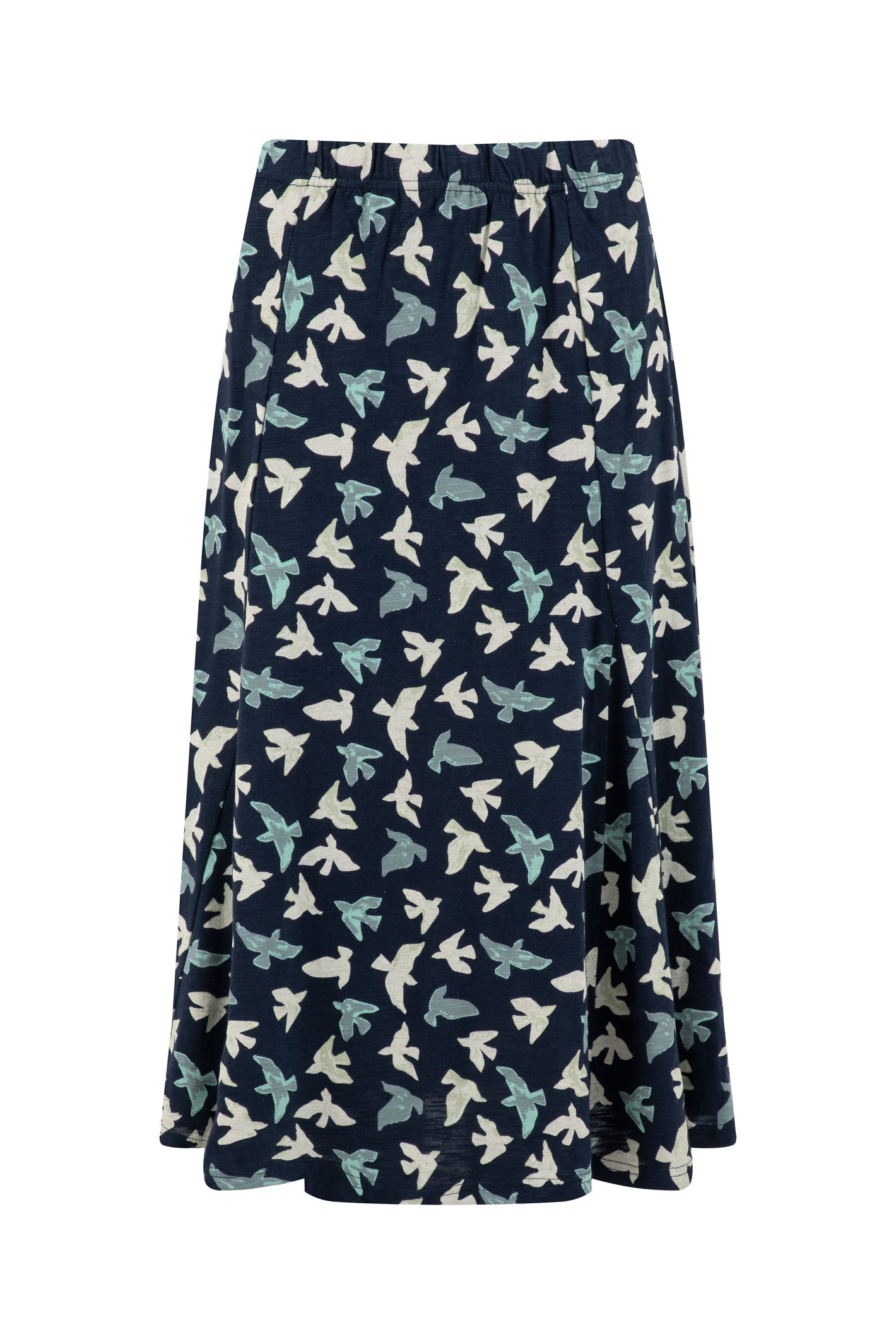 Weird Fish Romaro Printed Jersey Midi Skirt Midnight