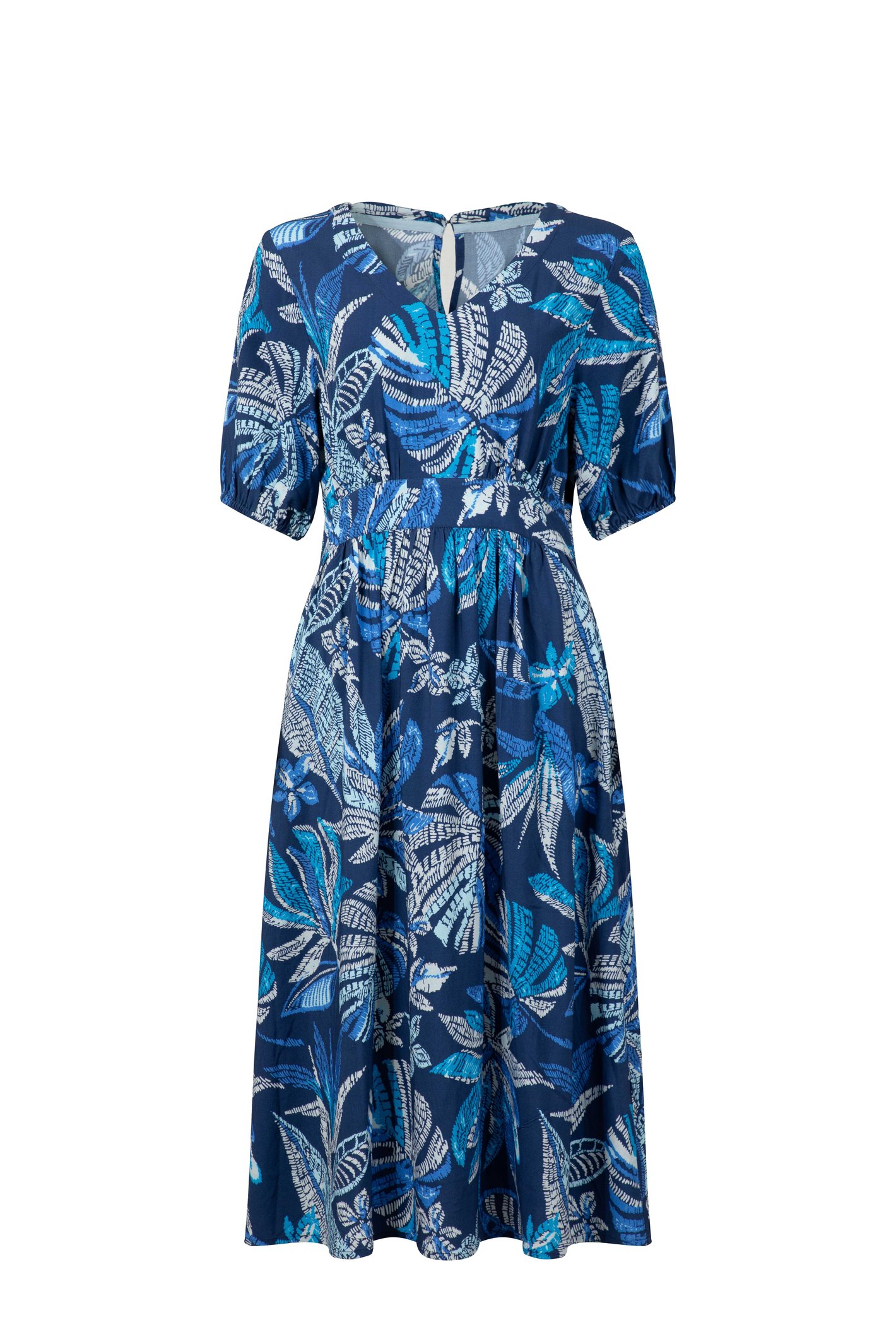 Weird Fish Dilsha Printed Midi Dress Blue Indigo