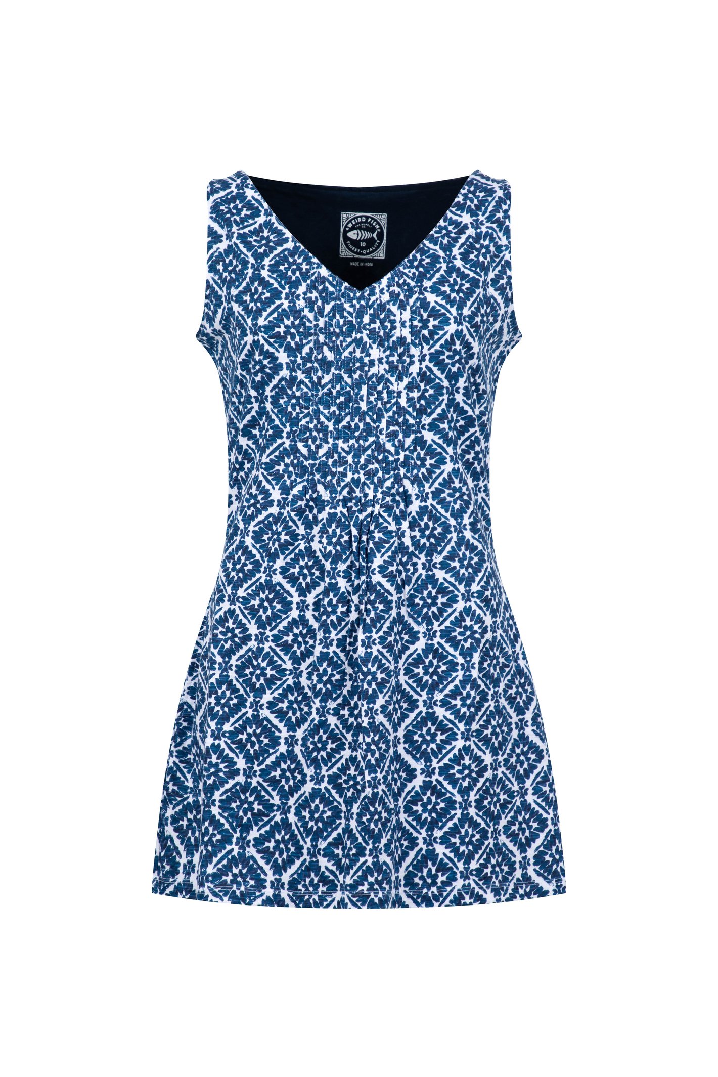 Weird Fish Laredo Printed Jersey Tunic Twilight