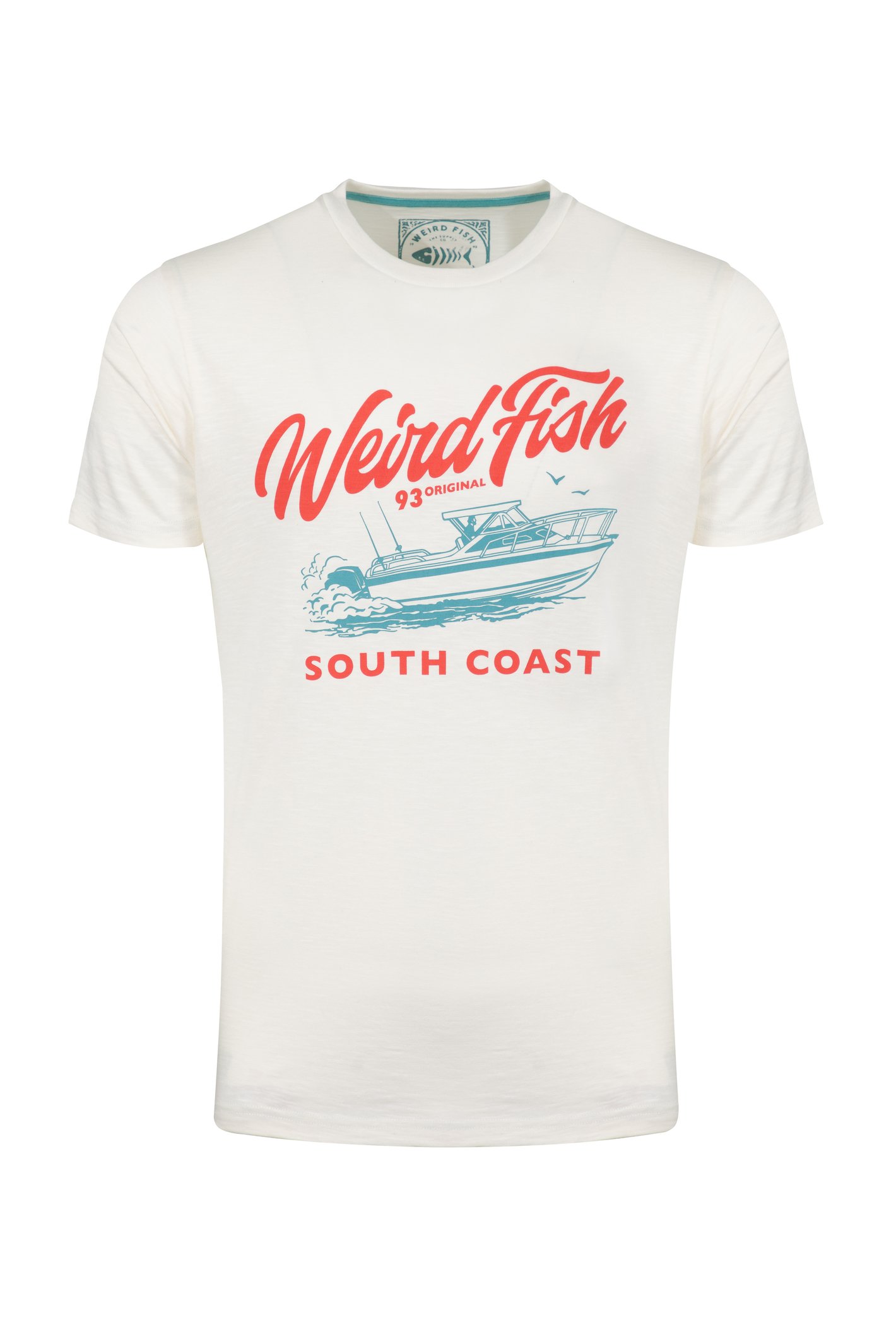 Weird Fish South Coast Front Print Graphic T-Shirt Dusty White