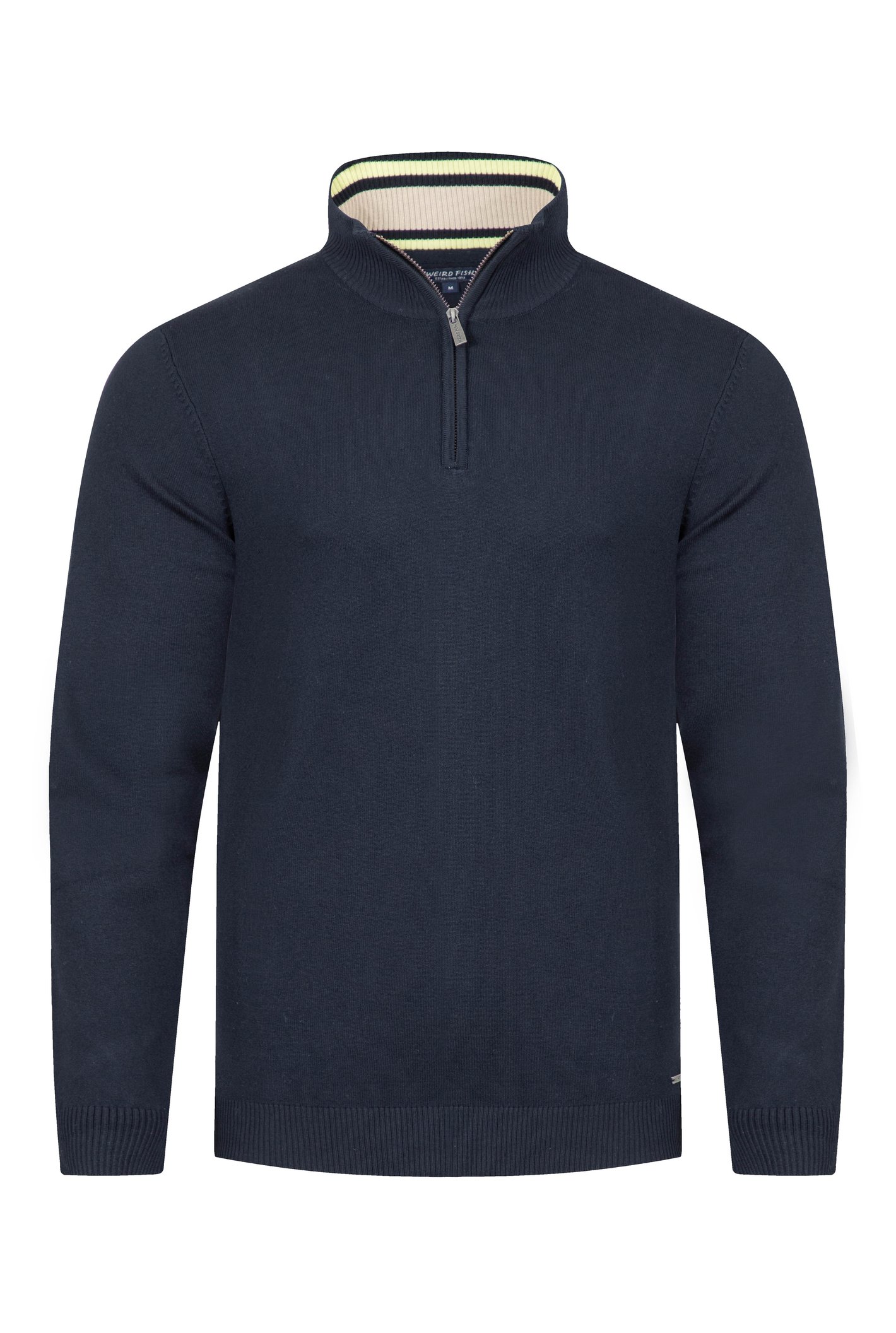 Weird Fish Blaine Fine Knit 1/4 Zip Jumper Midnight