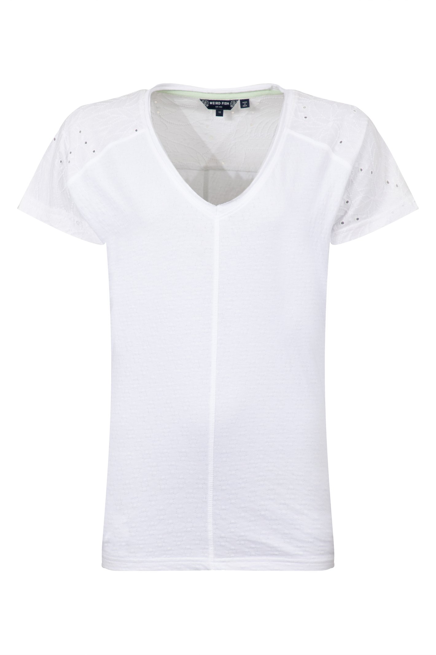 Weird Fish Milne Jersey Dobby T-Shirt White