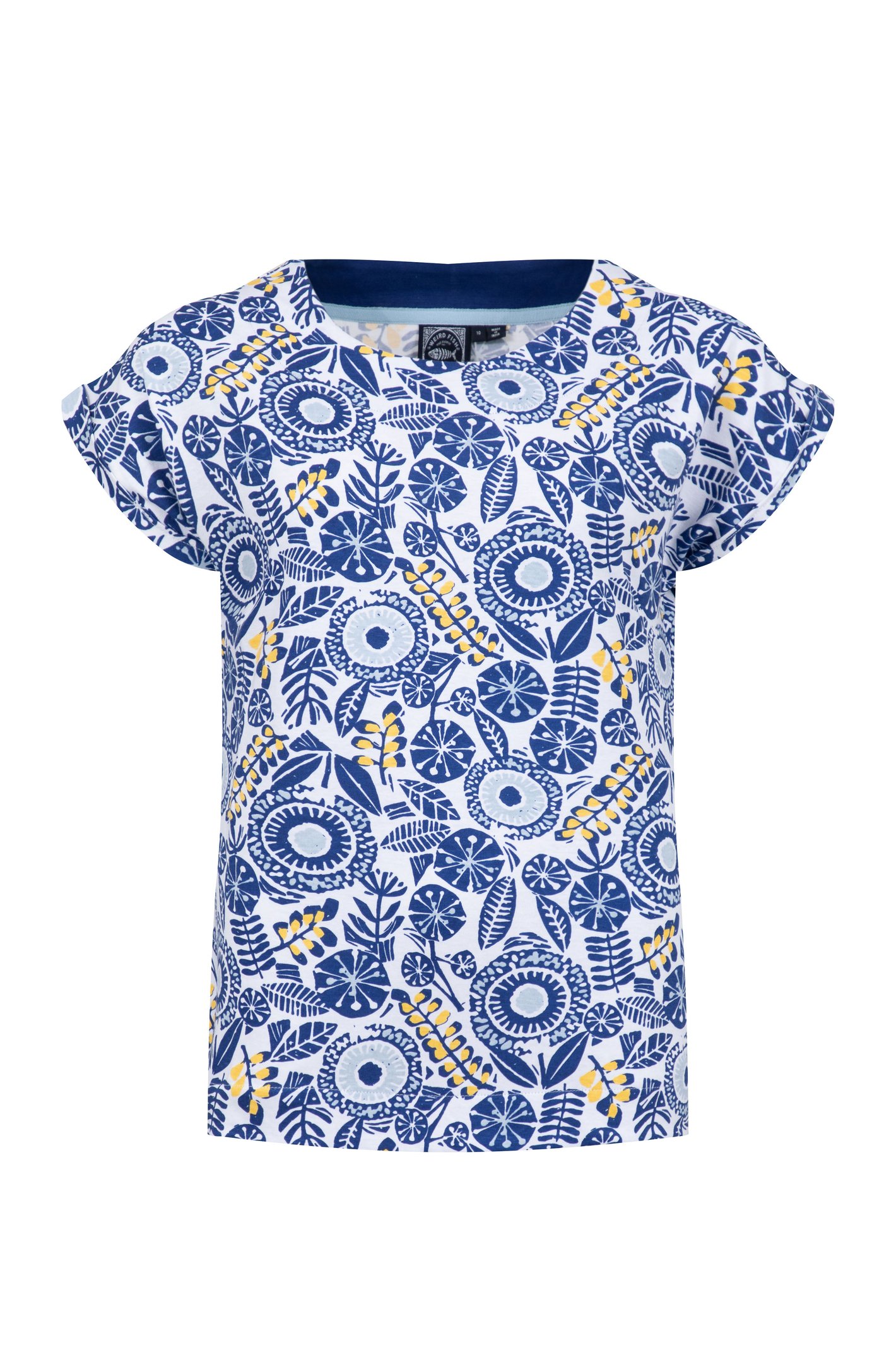 Weird Fish Paw Paw Printed Jersey T-Shirt Blue Sapphire
