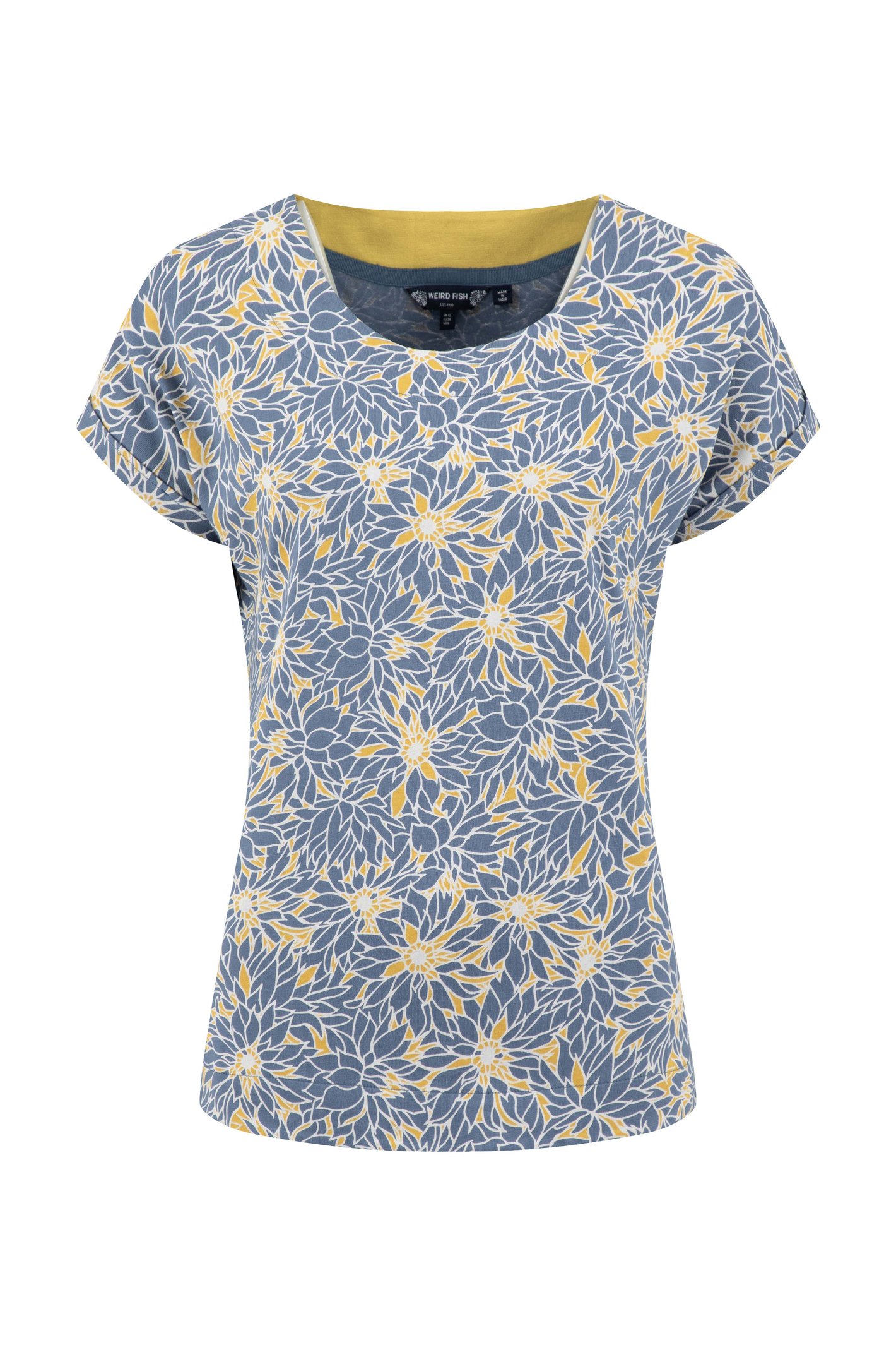 Weird Fish Paw Paw Printed Jersey T-Shirt Faded Blue
