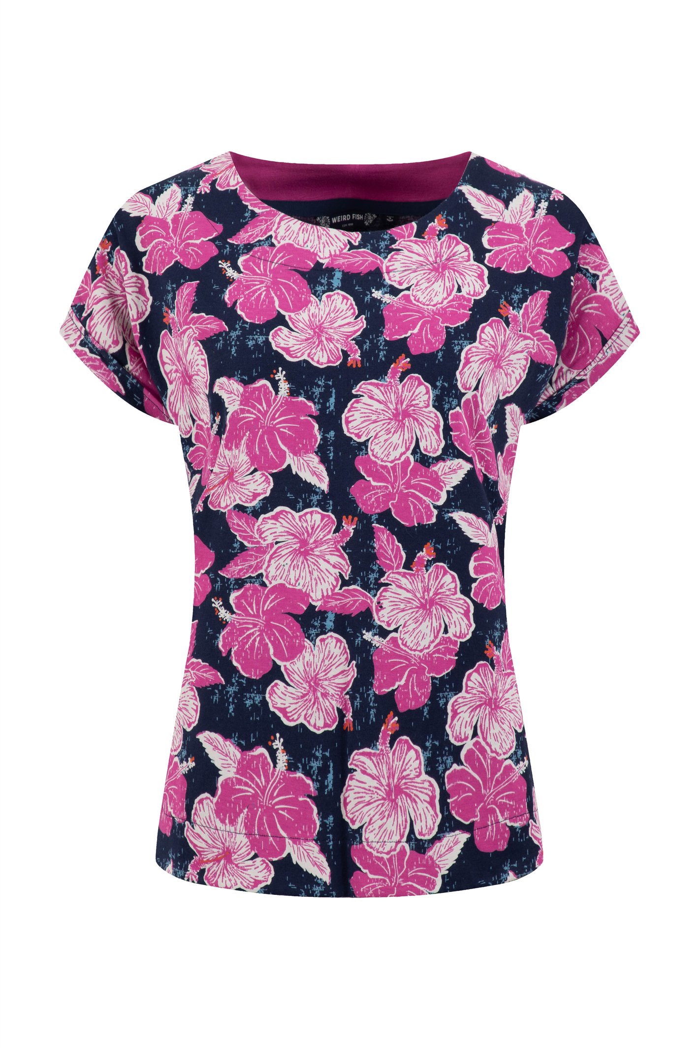 Weird Fish Paw Paw Printed Jersey T-Shirt Fuchsia Punch